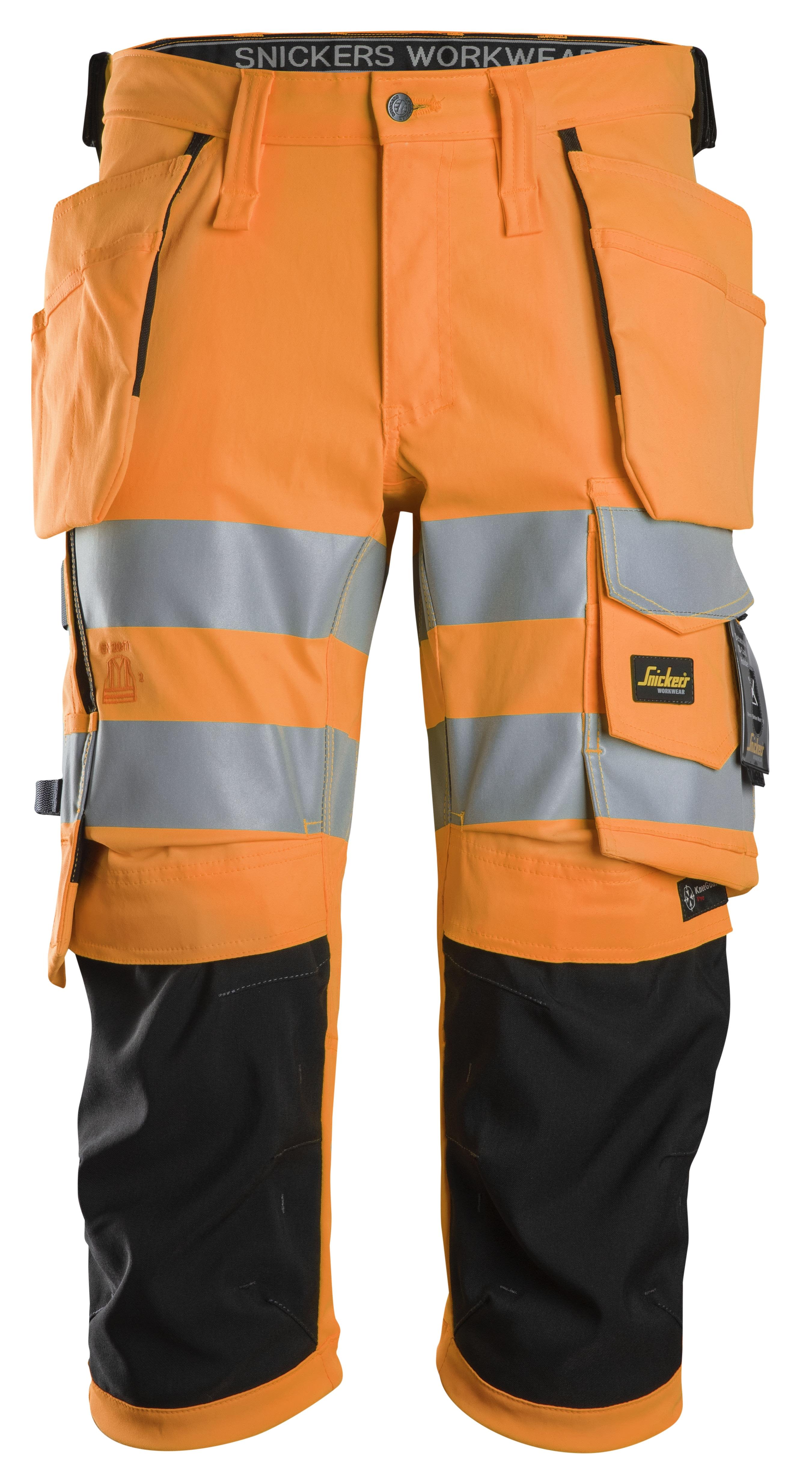 Snickers Workwear 6138 Piratbukse varsel, oransje/svart Varsel, Oransje/Svart