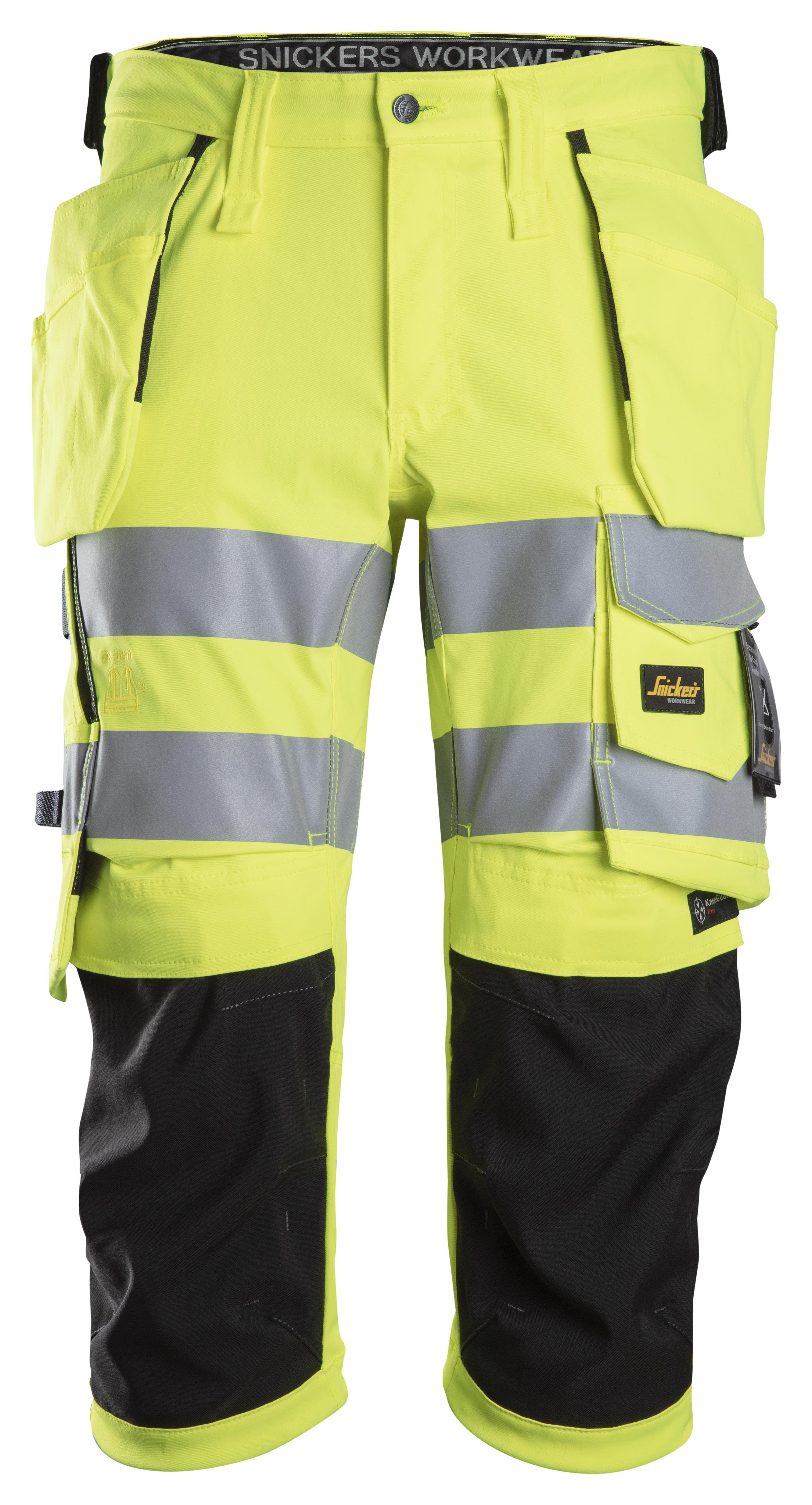 Snickers Workwear 6138 Piratbukse varsel, gul/svart Varsel, Gul/Svart