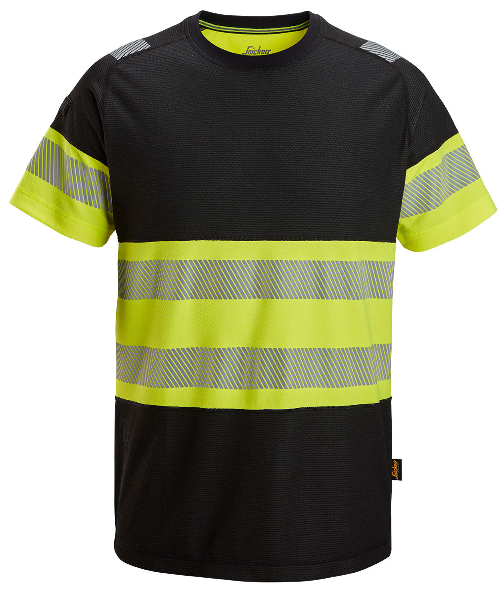 Snickers Workwear 2538 T-shirt varsel, svart/gul XXL