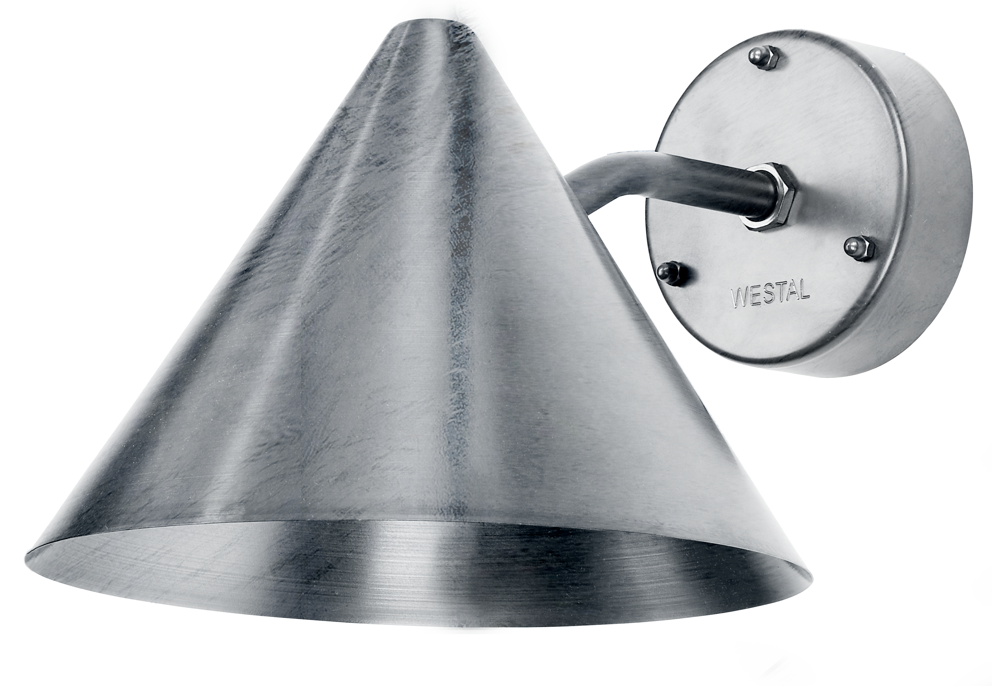 Westal Tratt Väggarmatur 210 x 250 mm, E27 Galv/Silver