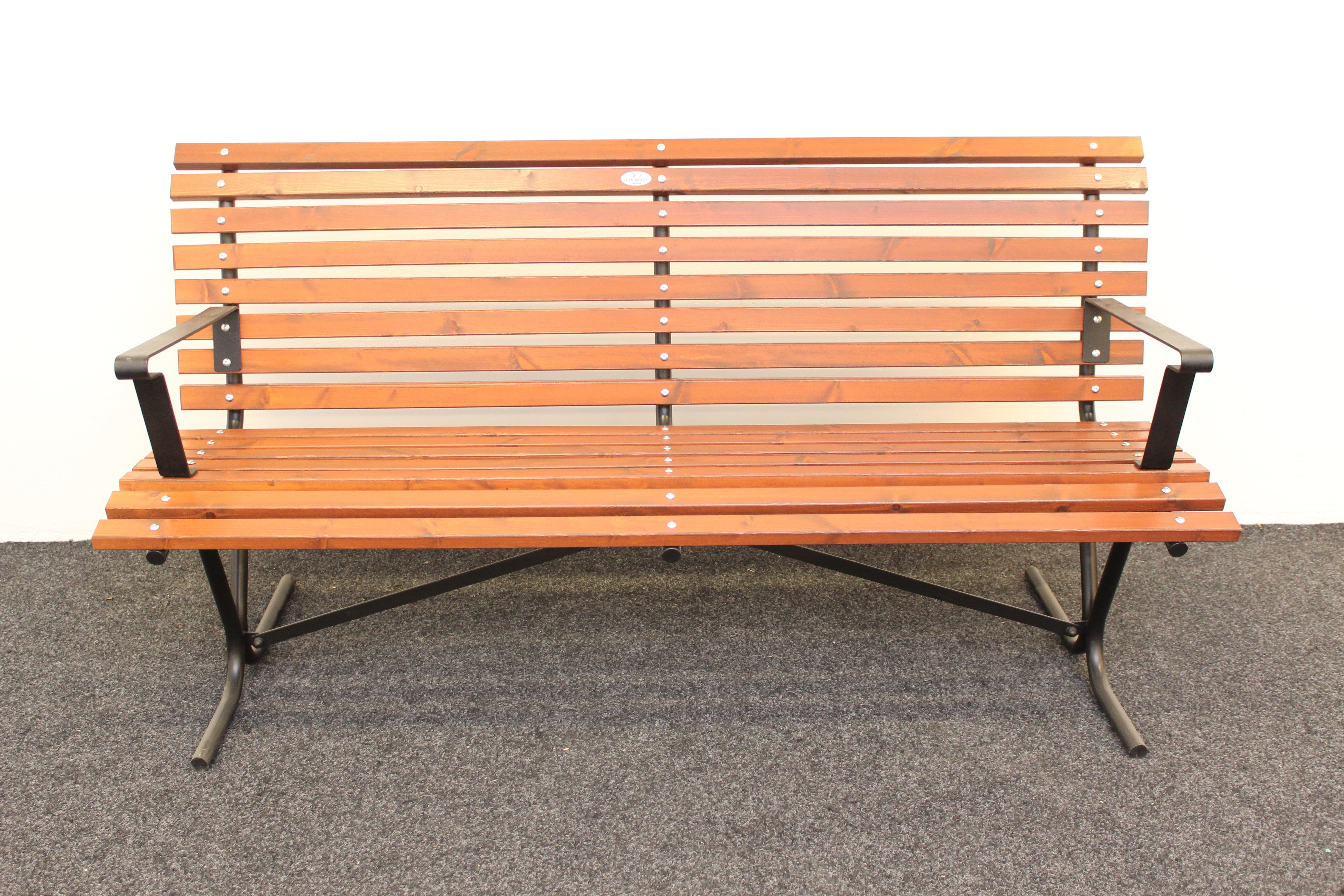 Eden Wood Göteborg EW 0916-6 Trädgårdsbänk med armstöd Brun