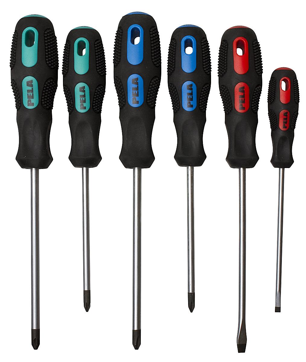 PELA 82285 Skrutrekkersett 6 deler, spor / PH / PZ
