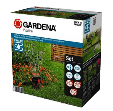Gardena Pipeline Startpaket med oscillerande vattenspridare
