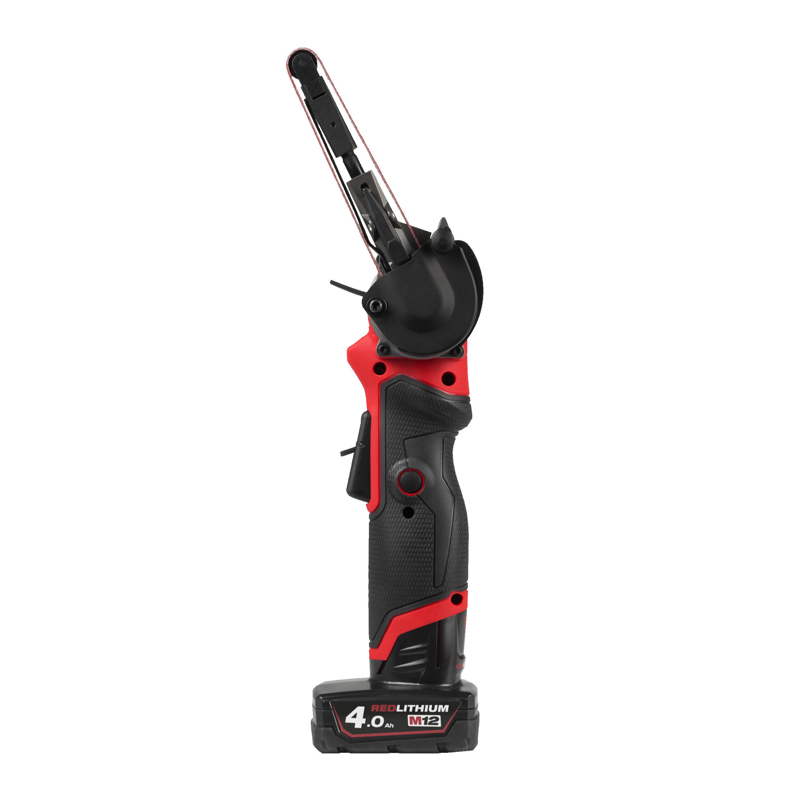 Milwaukee M12 FBFL10-402B Båndsliper med batteri og lader
