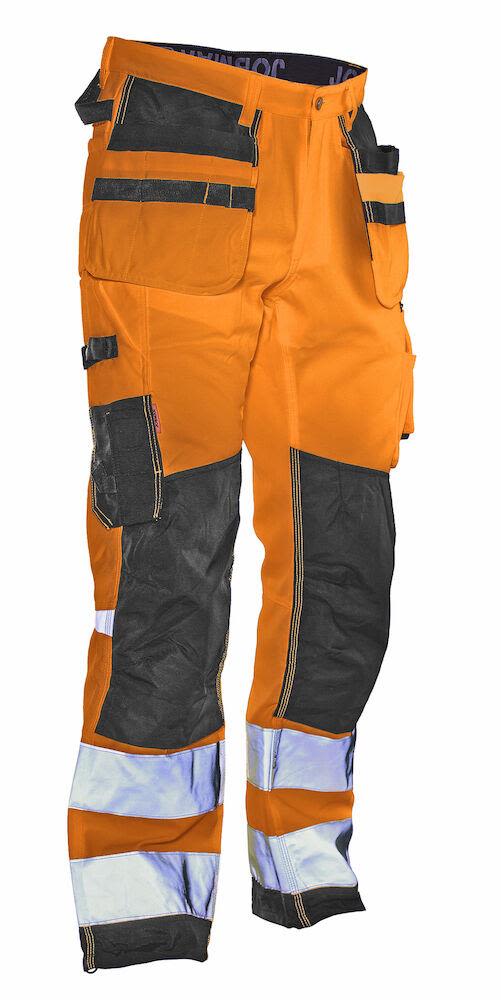 Jobman Star 2222 Arbetsbyxa orange/svart, varsel, klass 2 Orange/Svart