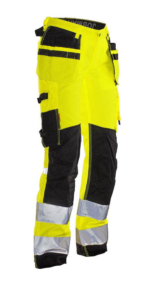 Jobman Star 2272 Arbeidsbukse gul/svart, varsel, klasse 2, damemodell 44