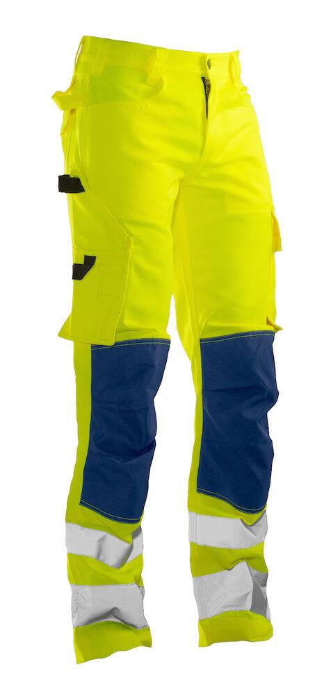 Jobman 2378 Arbeidsbukse gul/marineblå, varsel, klasse 2 Gul / Marineblå