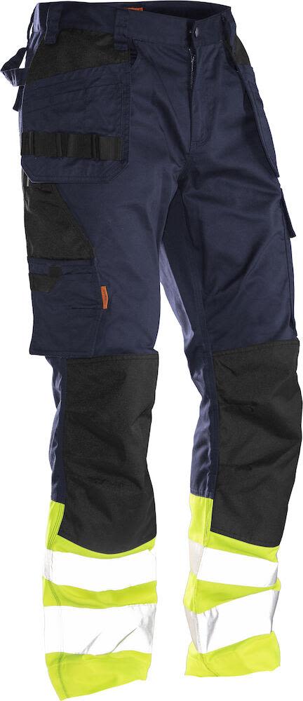 Jobman 2513 Arbeidsbukse gul/marineblå, varsel, klasse 1 Gul / Marineblå