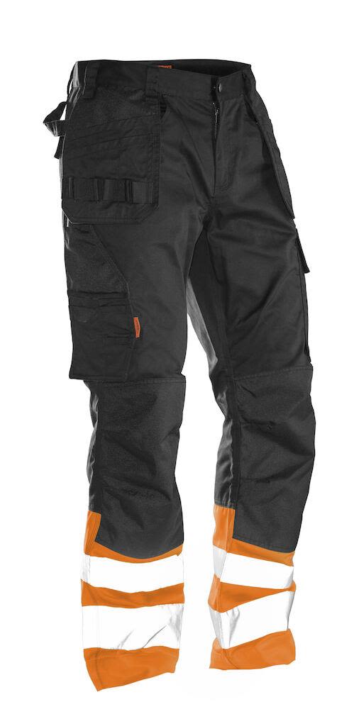 Jobman 2513 Arbeidsbukse oransje/svart, varsel, klasse 1 Oransje/Svart