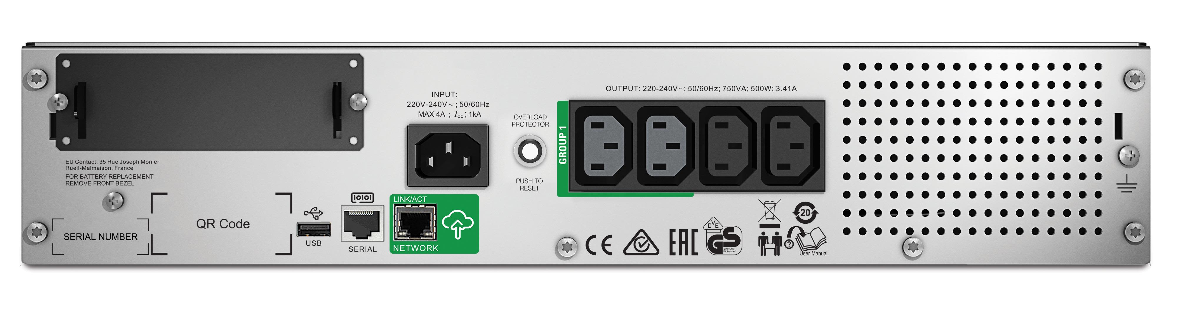 Schneider Electric SMT750RMI2UC UPS 230 V