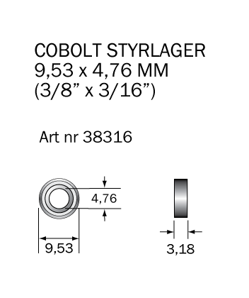 Cobolt 38316 Kullager 9,53 x 4,76 mm