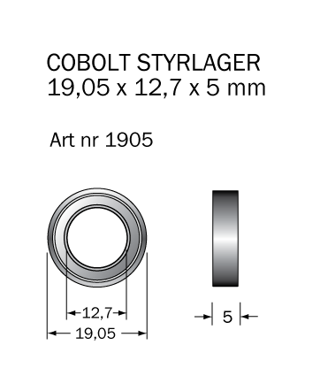 Cobolt 1905 Kullager 19,05 x 12,7 x 5 mm