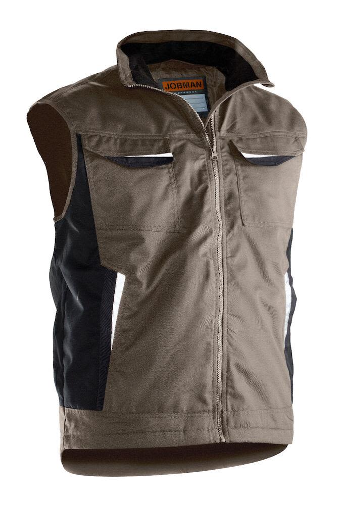 Jobman 7517 Väst khaki, fodrad Khaki