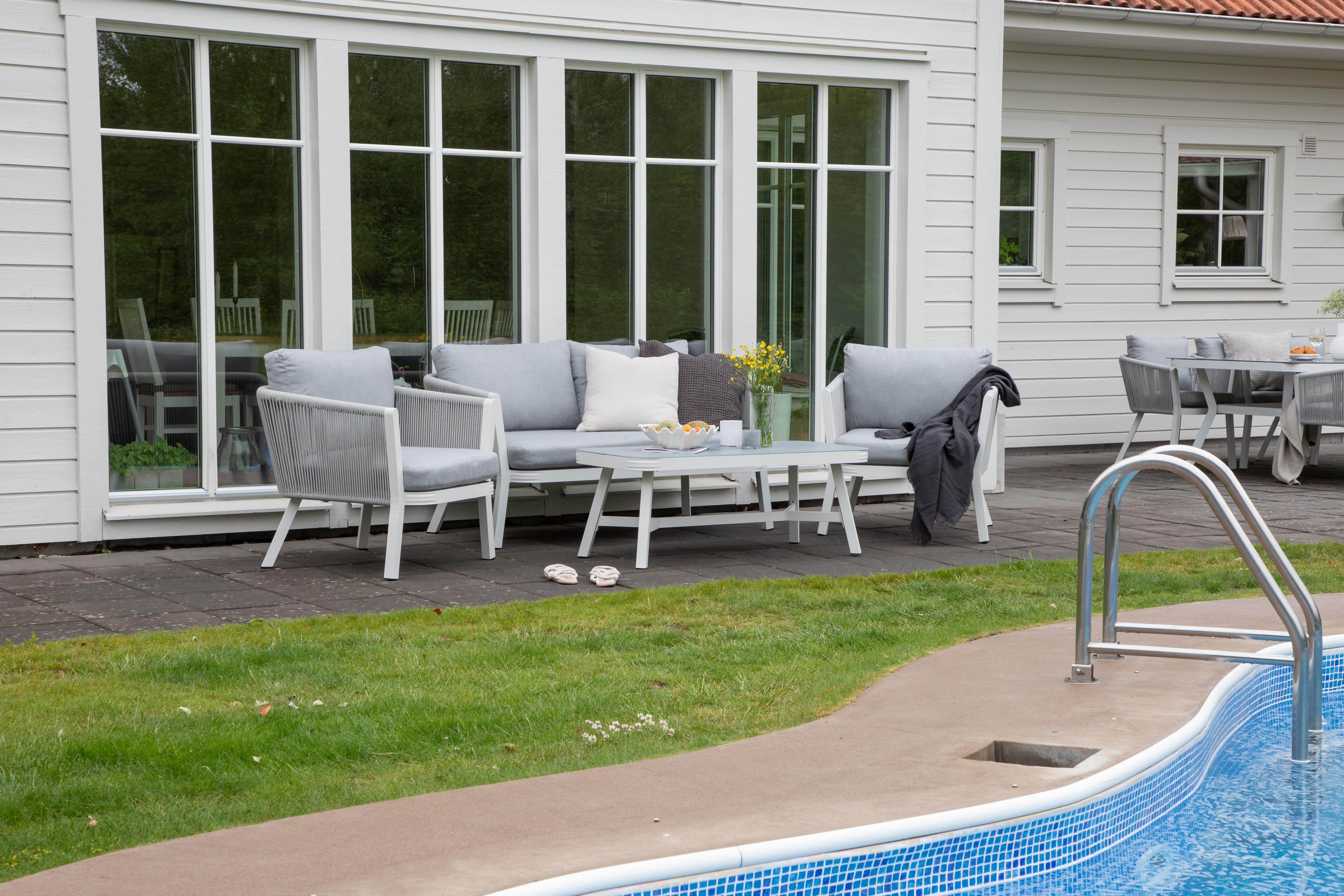 Venture Home Virya 1462-400 Loungeset soffa, bord, fåtöljer, grått/vitt