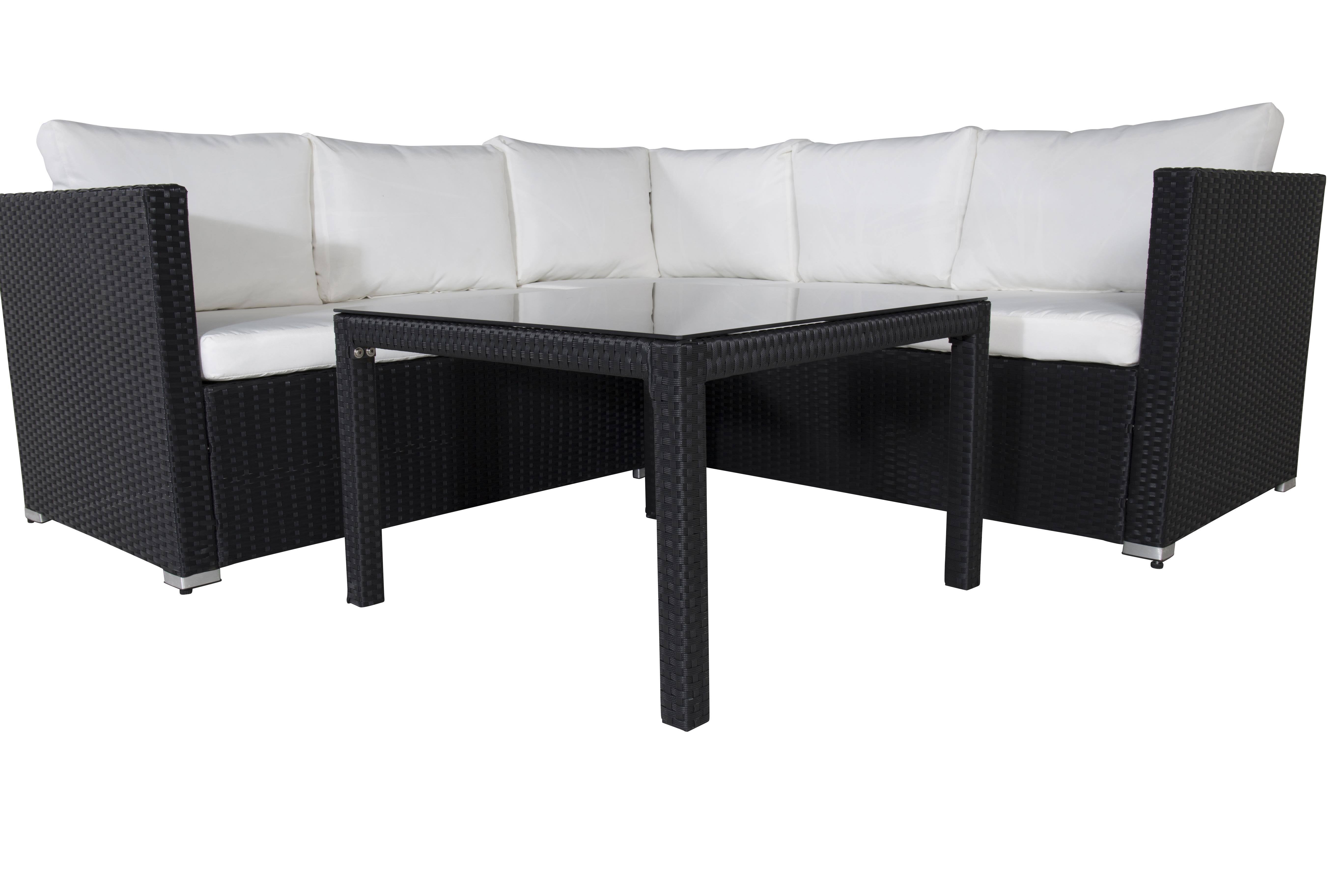 Venture Home Kuba 1531-238 Loungeset soffa, bord, svart/vitt