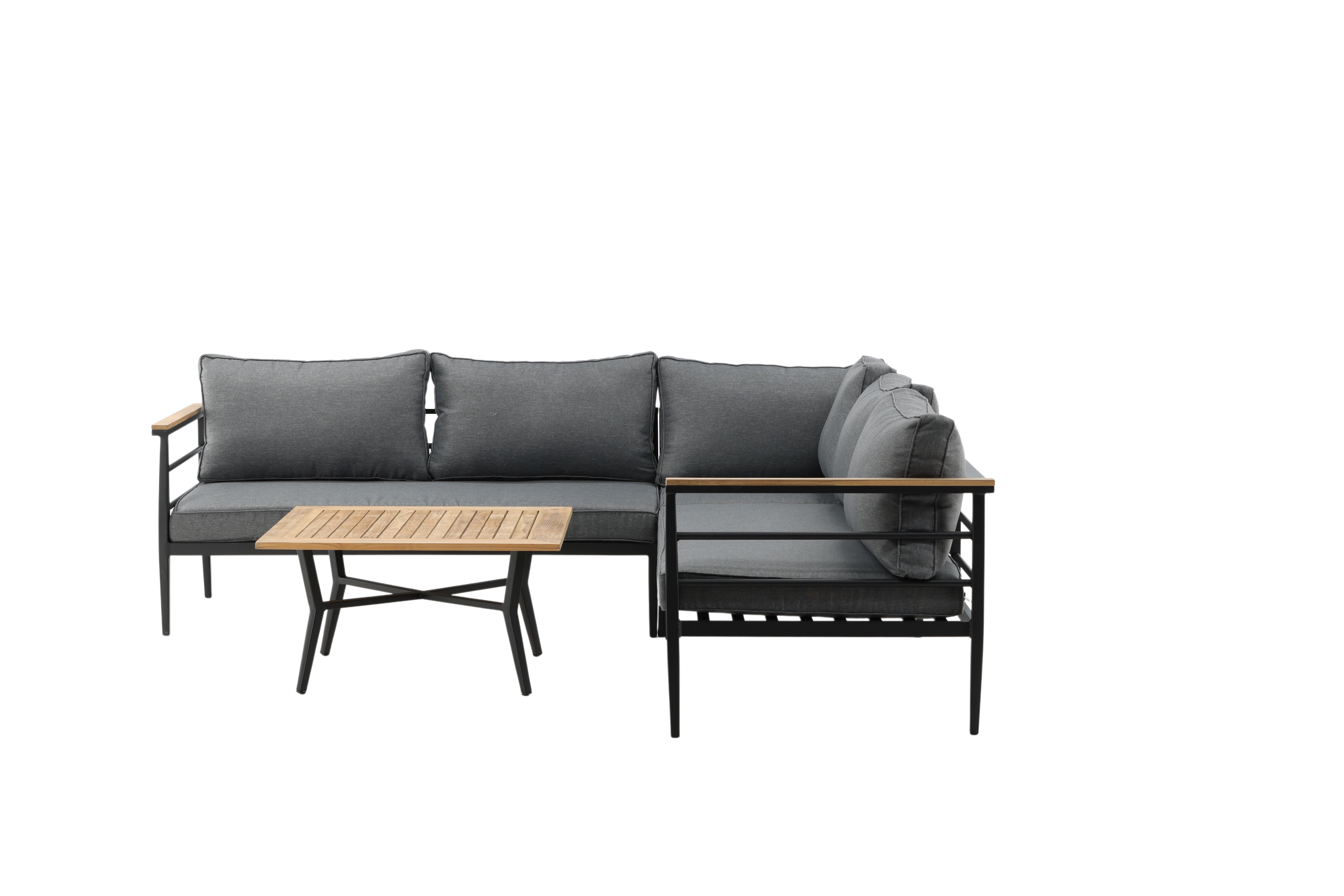 Venture Home Mexico 6084-520 Loungeset soffa, bord, svart/grått/natur