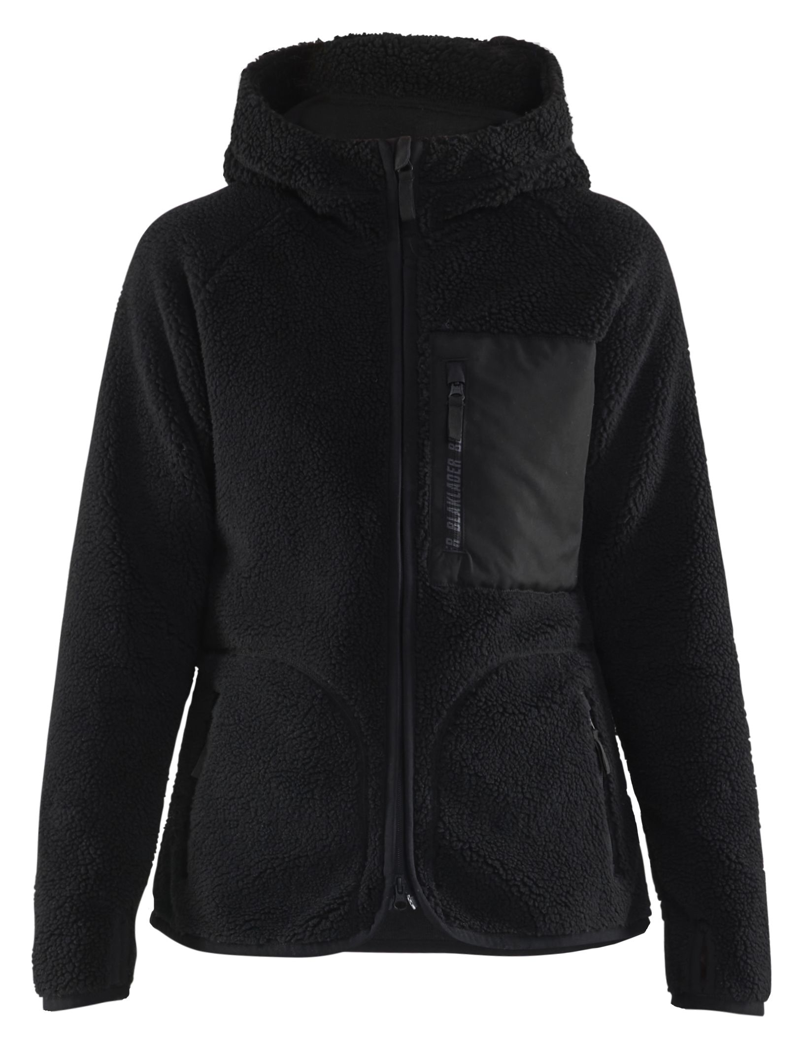 Fiberpelsjakke for kvinner Svart XXXL