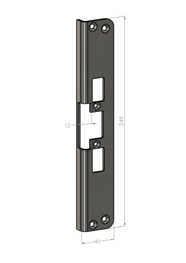 SAFETRON SA30T-12 Monteringsstolpe vänster/höger, vinklad 12 mm
