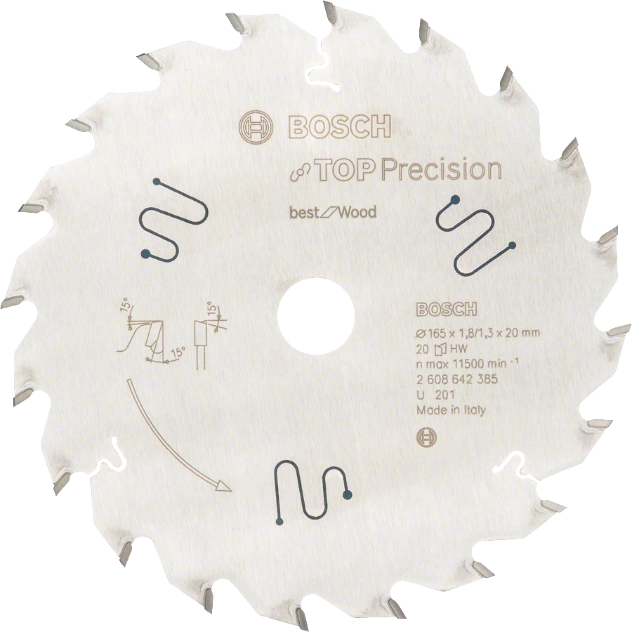 Bosch Top Precision Best for Wood Sagklinge 20T 165 mm