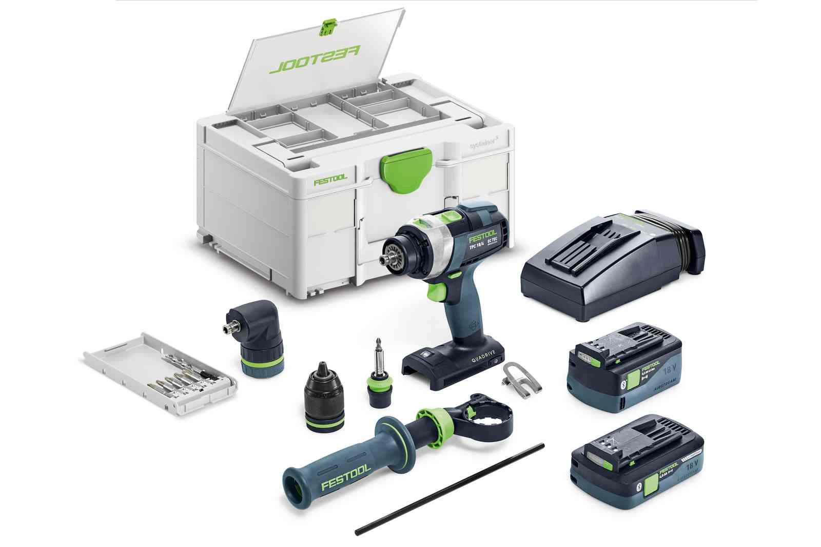 Festool QUADRIVE TPC 18/4 5,0/4,0 I-Set Slagskruvdragare med batteri och laddare