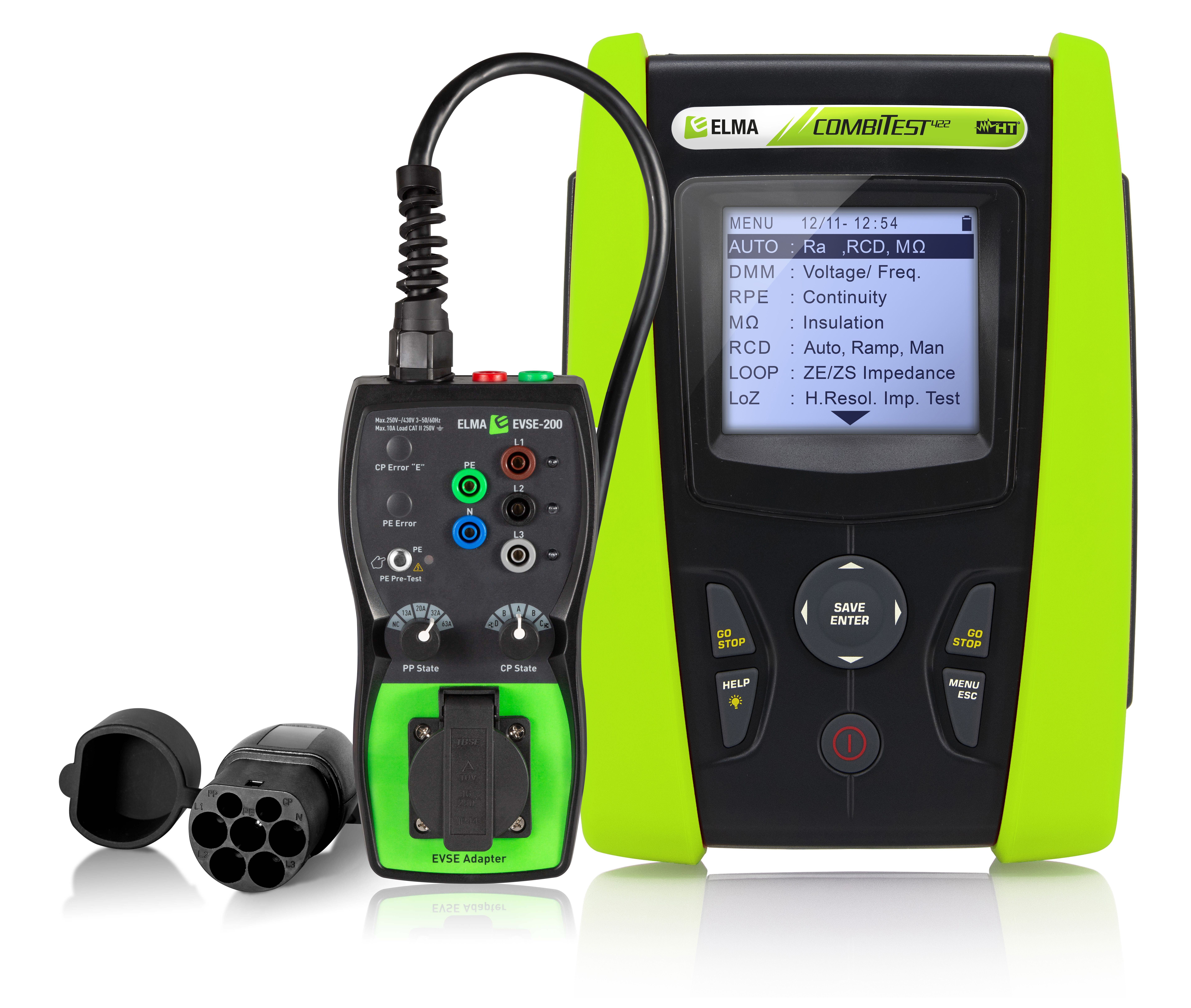 HT Instruments 422/EVSE-200 Installationsprøvere til elbilsladestik, med testadapter