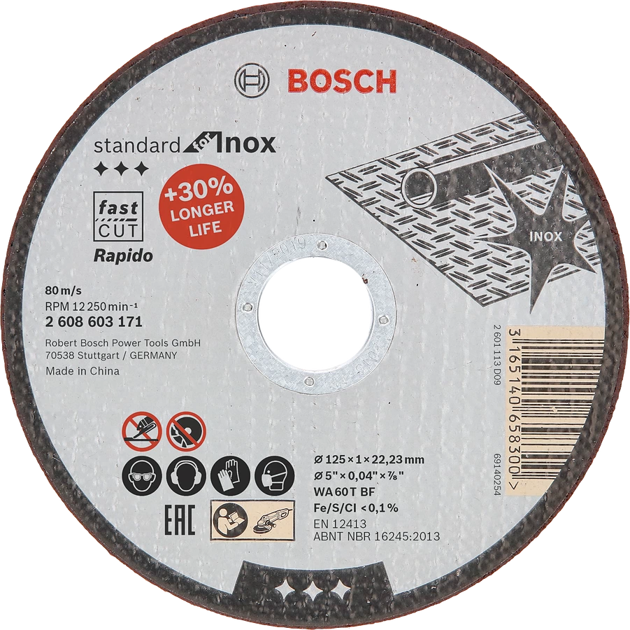 Bosch Standard for Inox Kappeskive 125x1mm 1-pakn.