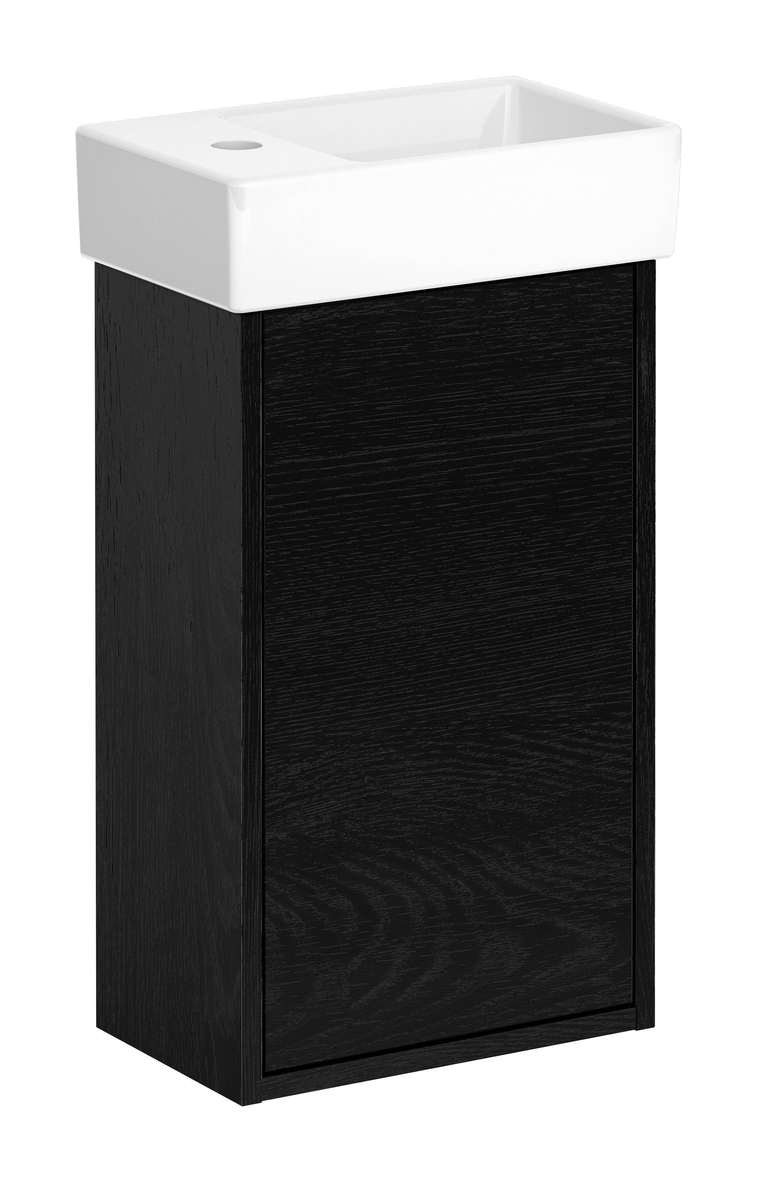 Gustavsberg Artic Small GB71ACVC34TK01R Kommodpaket svart askfaner/vit, 36 cm, höger Svart askfaner/vit