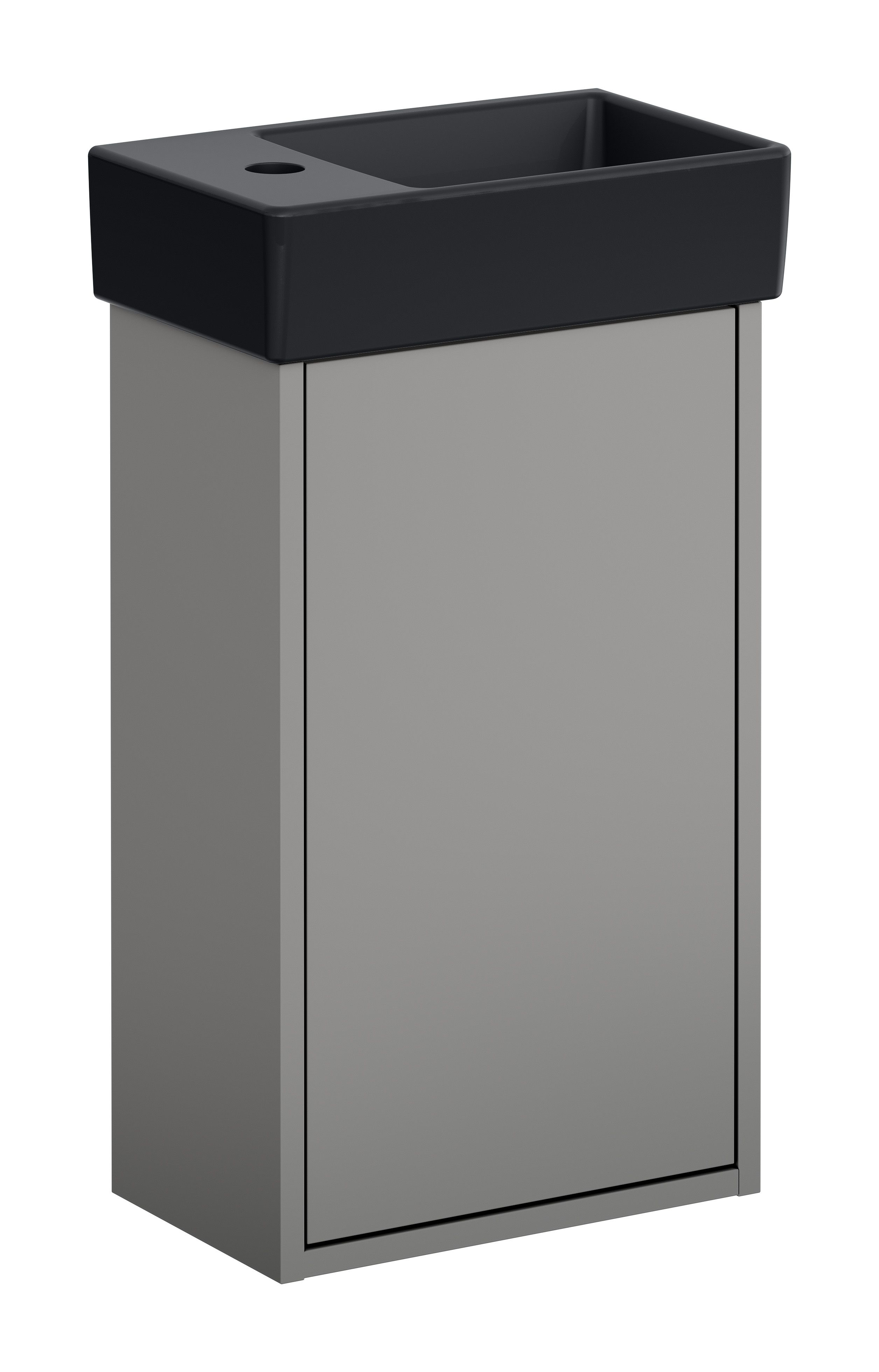 Gustavsberg Artic Small GB71ACVC34TL33R Kommodpaket askgrå/svart, 36 cm, höger Askgrå/svart