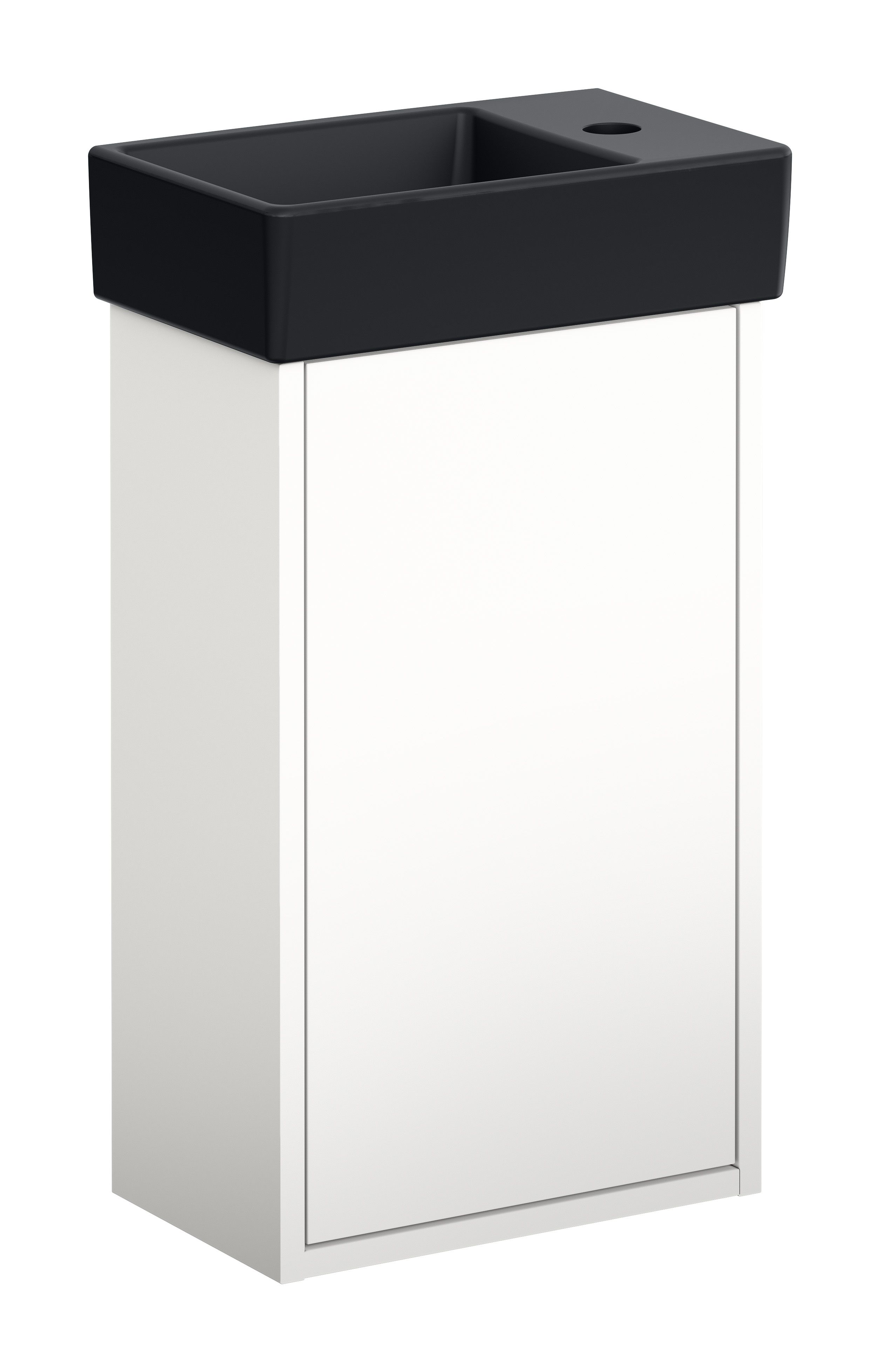 Gustavsberg Artic Small GB71ACVC34TM33L Kommodpaket vit/svart, 36 cm, vänster Vit/svart