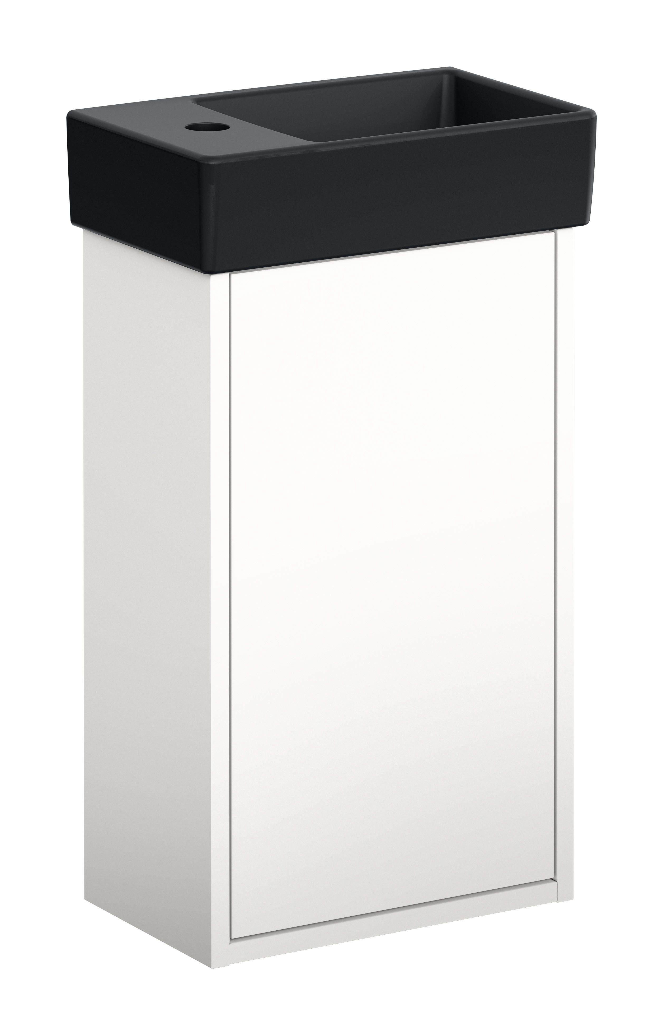 Gustavsberg Artic Small GB71ACVC34TM33R Kommodpaket vit/svart, 36 cm, höger Vit/svart