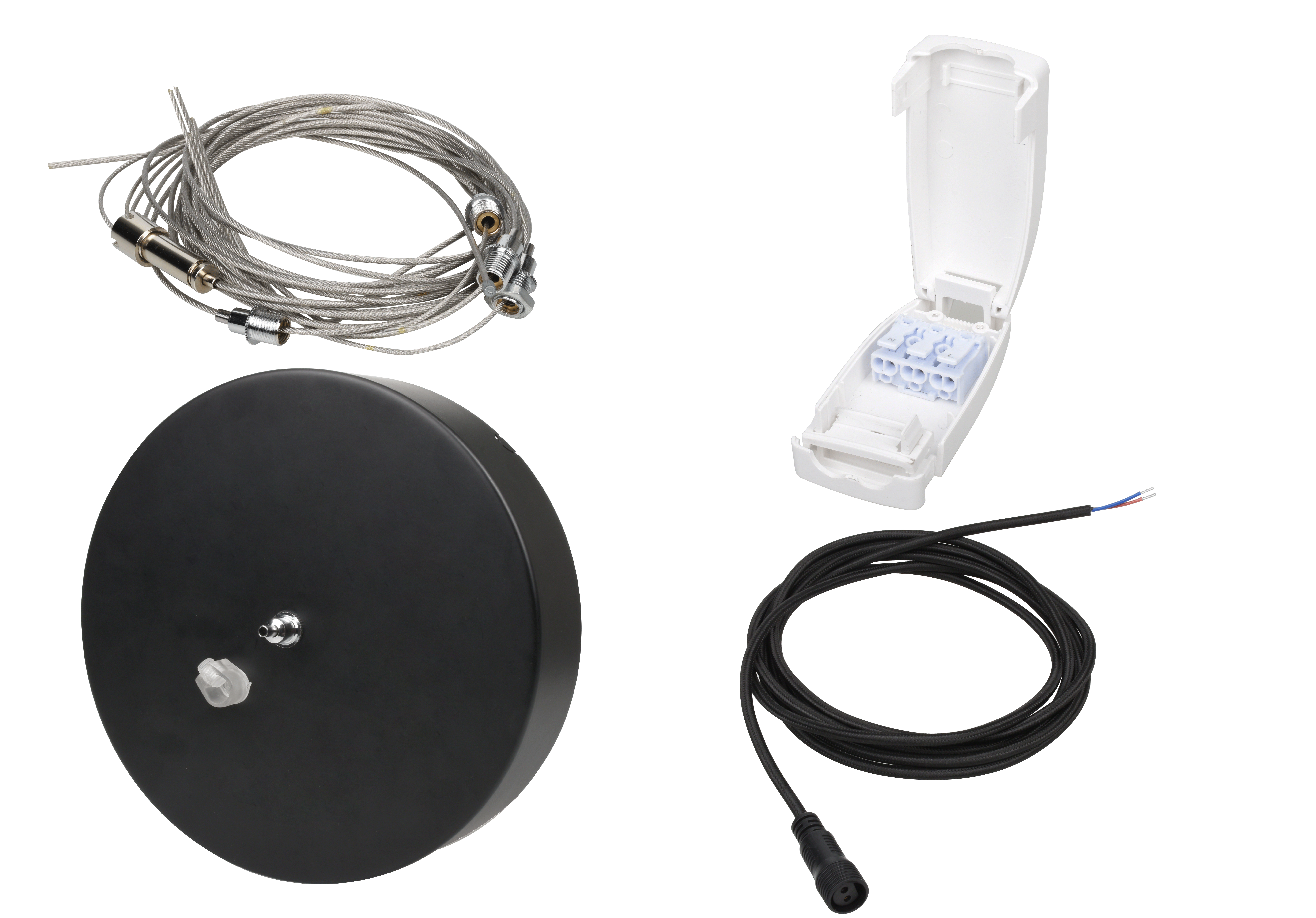 Aneta Lighting RING 36/600 WIRE Takupphängning för plafond RING 36/600, 5 m Svart