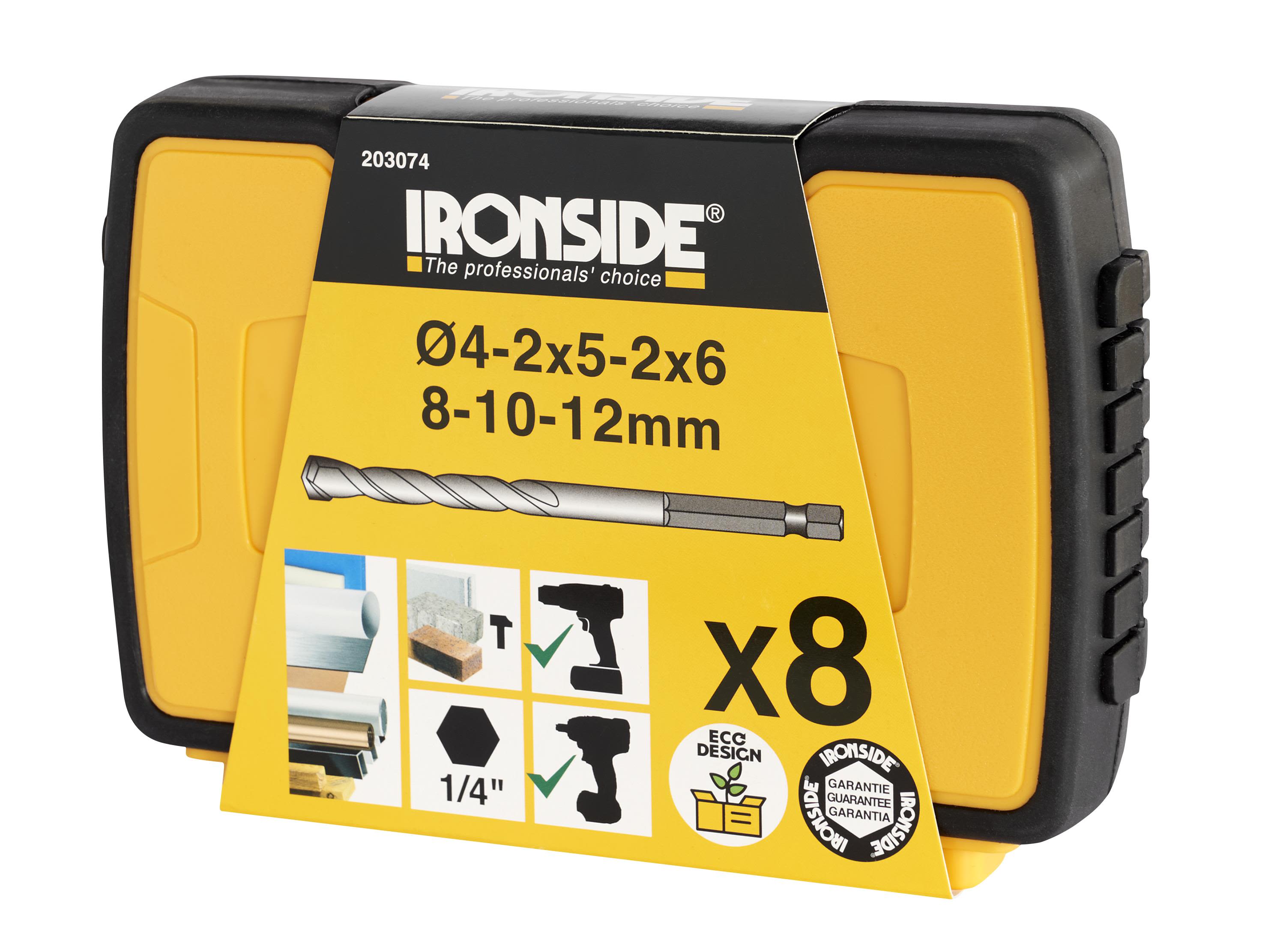 Ironside 203074 Multimaterialborrsats 8 delar