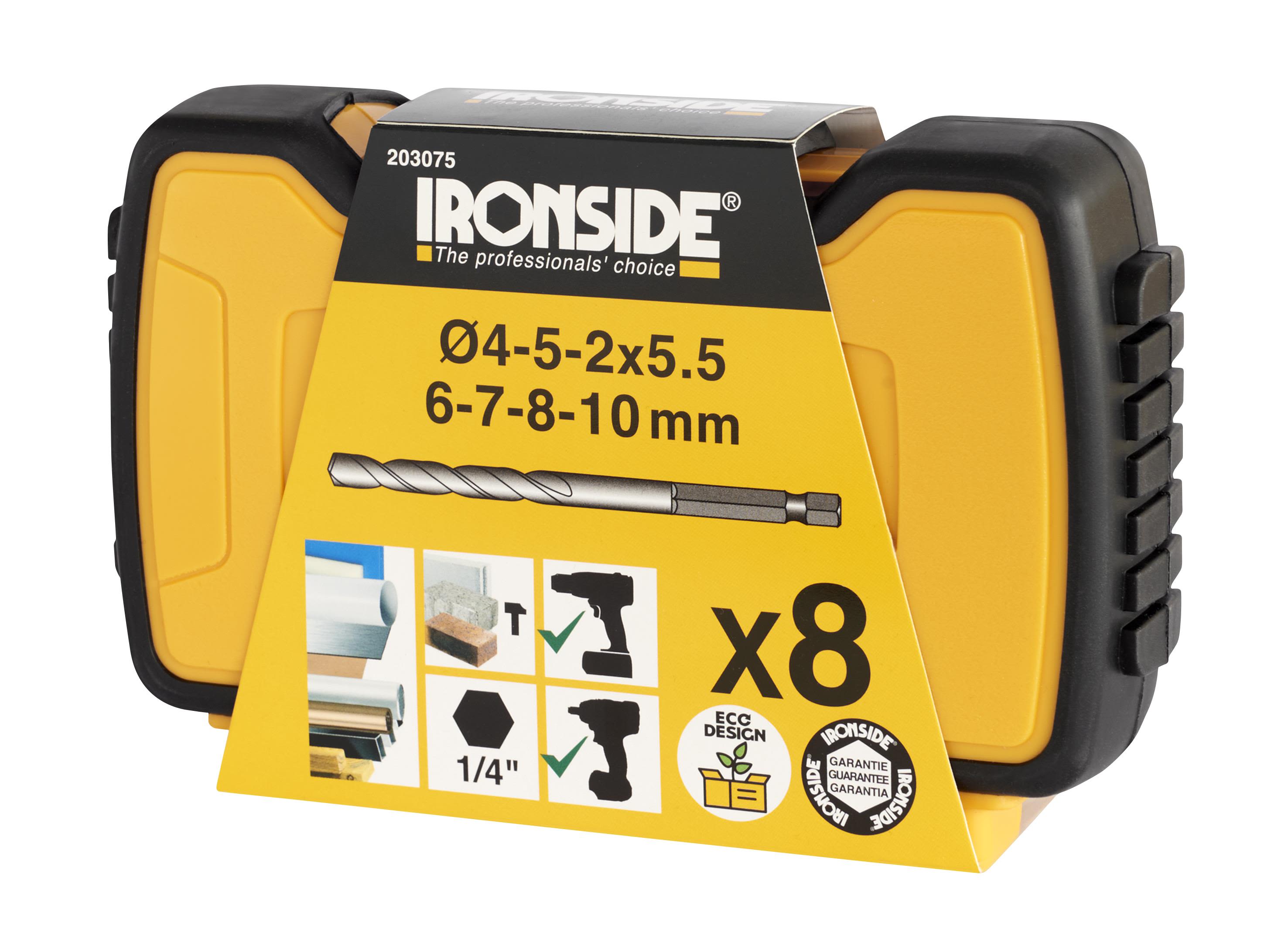 Ironside 203075 Multimaterialborrsats 8 delar