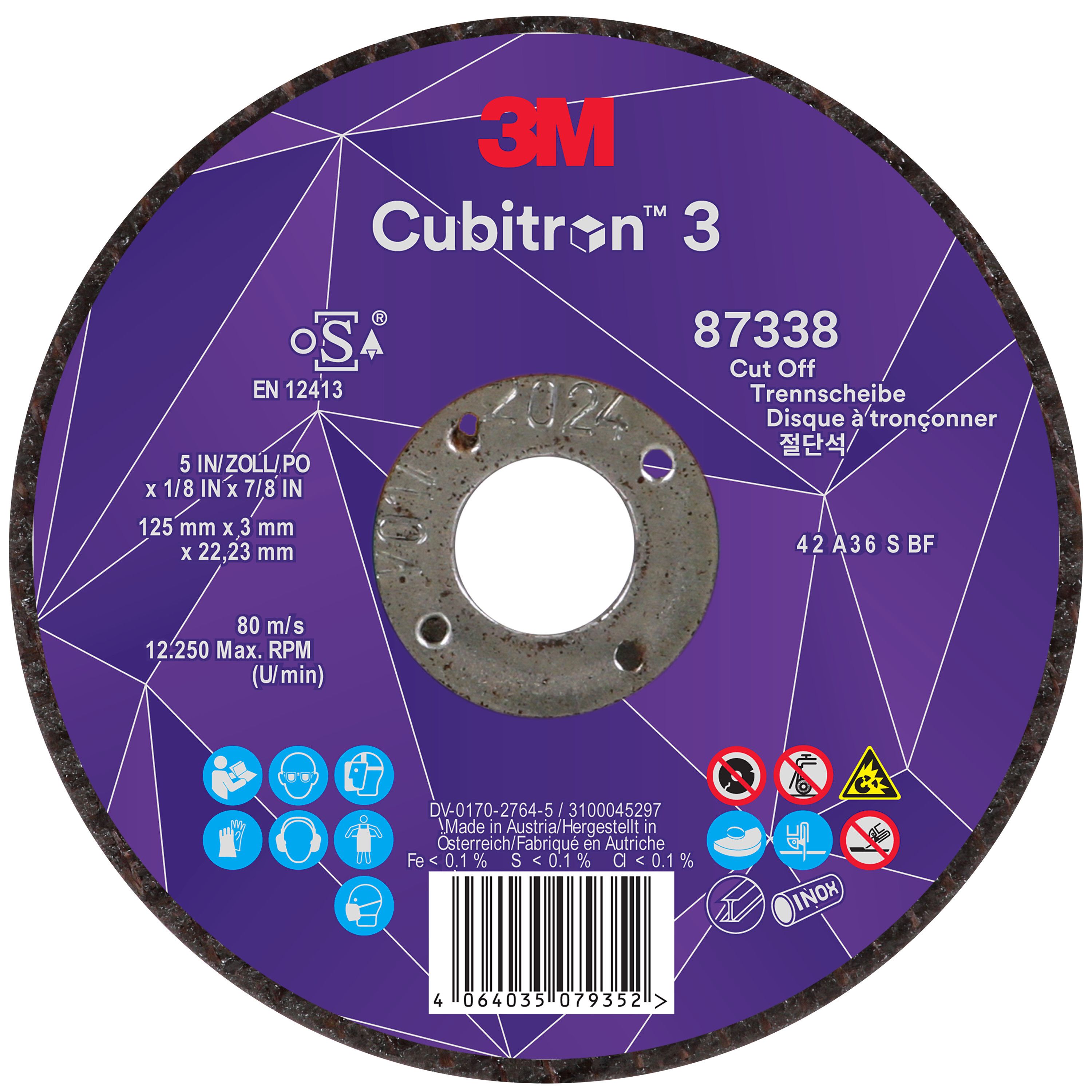 3M Cubitron 3 Kapskiva 22.23 mmx125 mm
