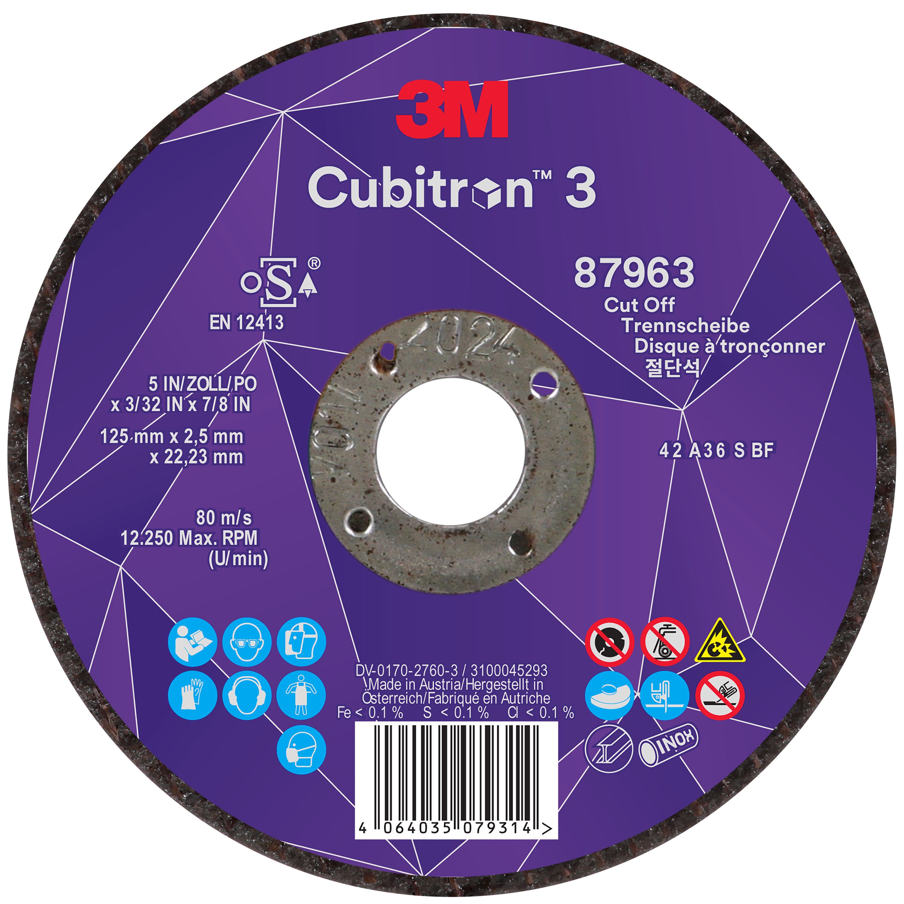 3M Cubitron 3 Kapskiva 22.23 mmx125 mm