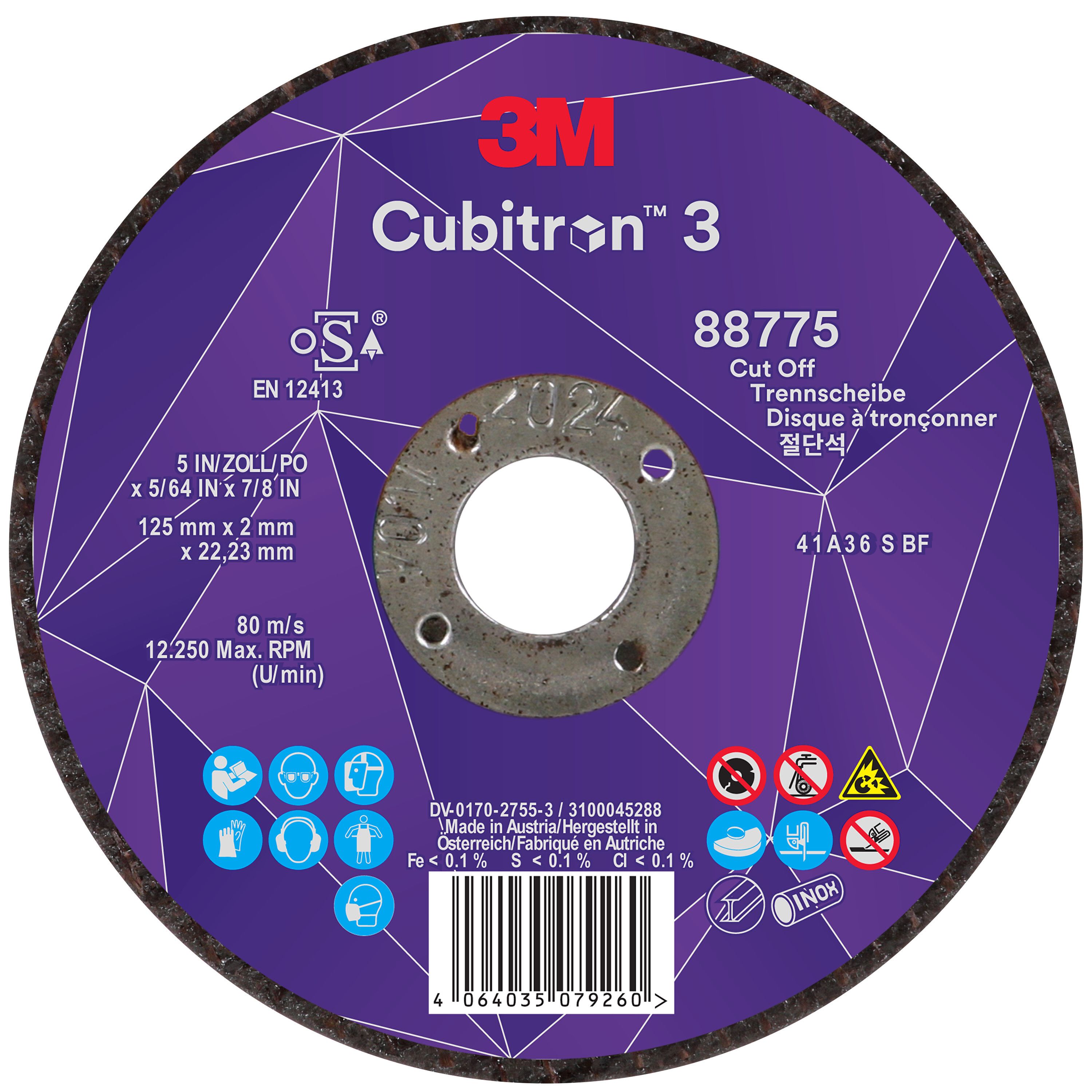3M Cubitron 3 Kapskiva 22.23 mmx125 mm