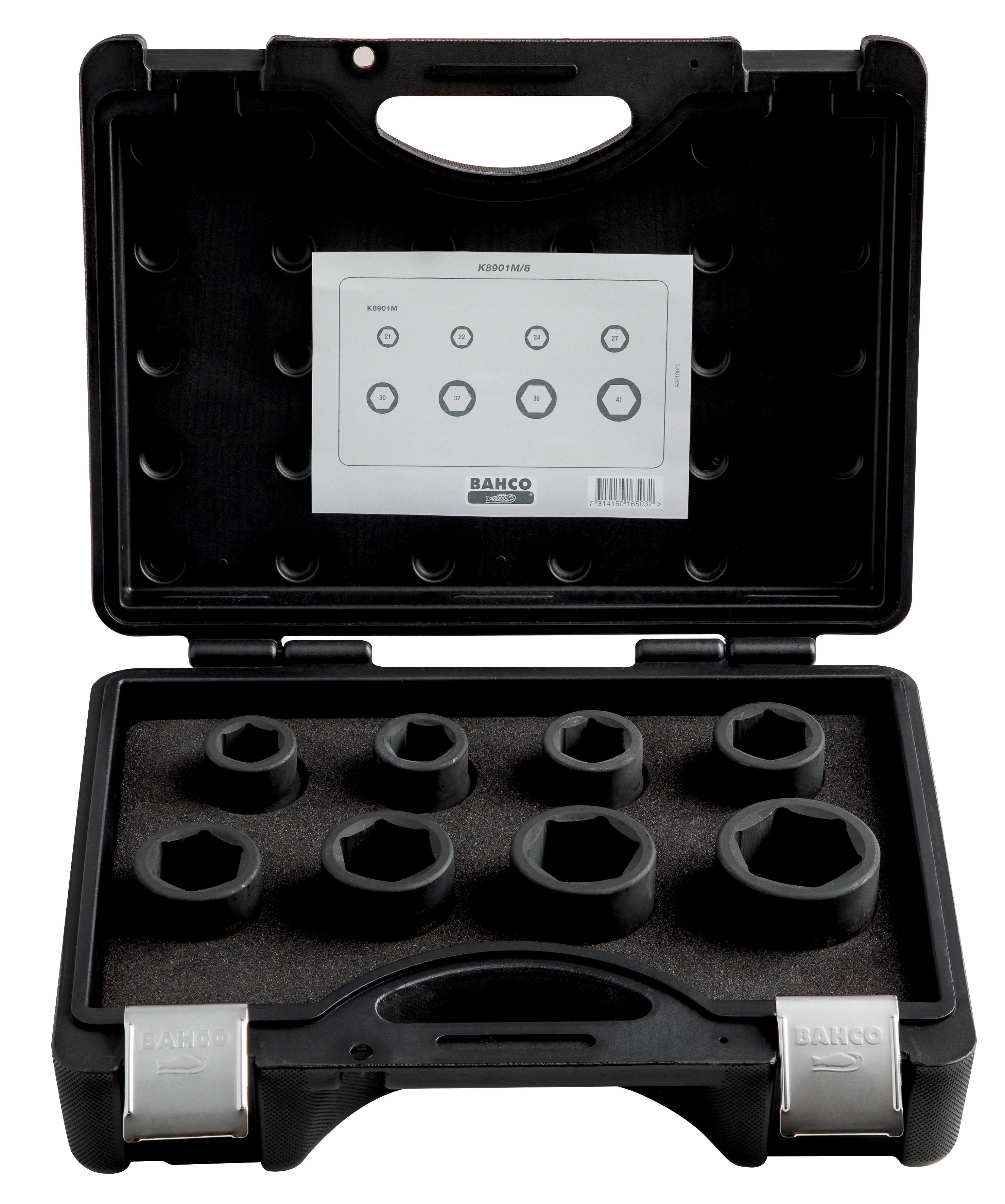 Bahco K8901Z/8 Krafthylssats 3/4", 8 delar