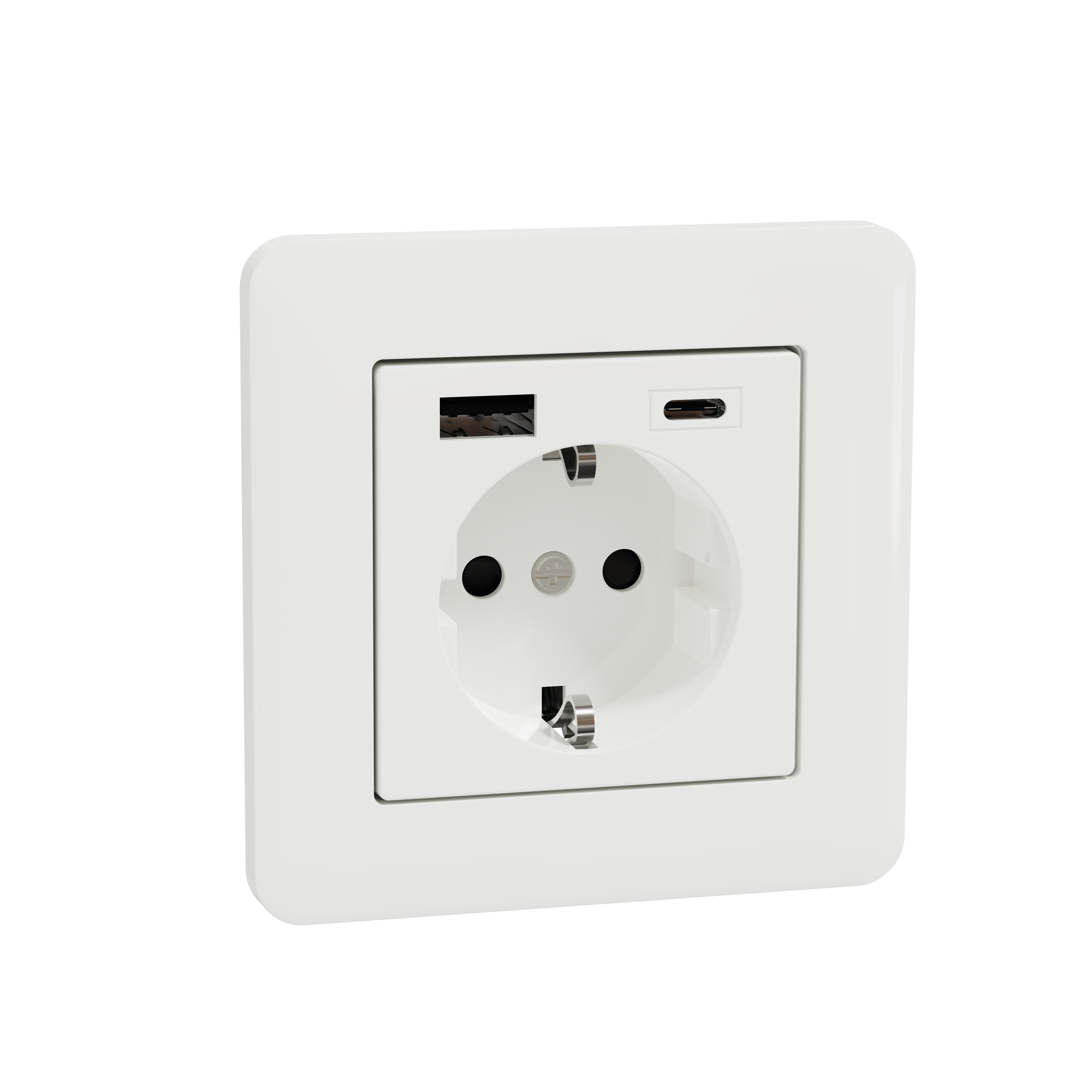 Schneider Electric WDE008271 Vägguttag 1-vägs Vitt