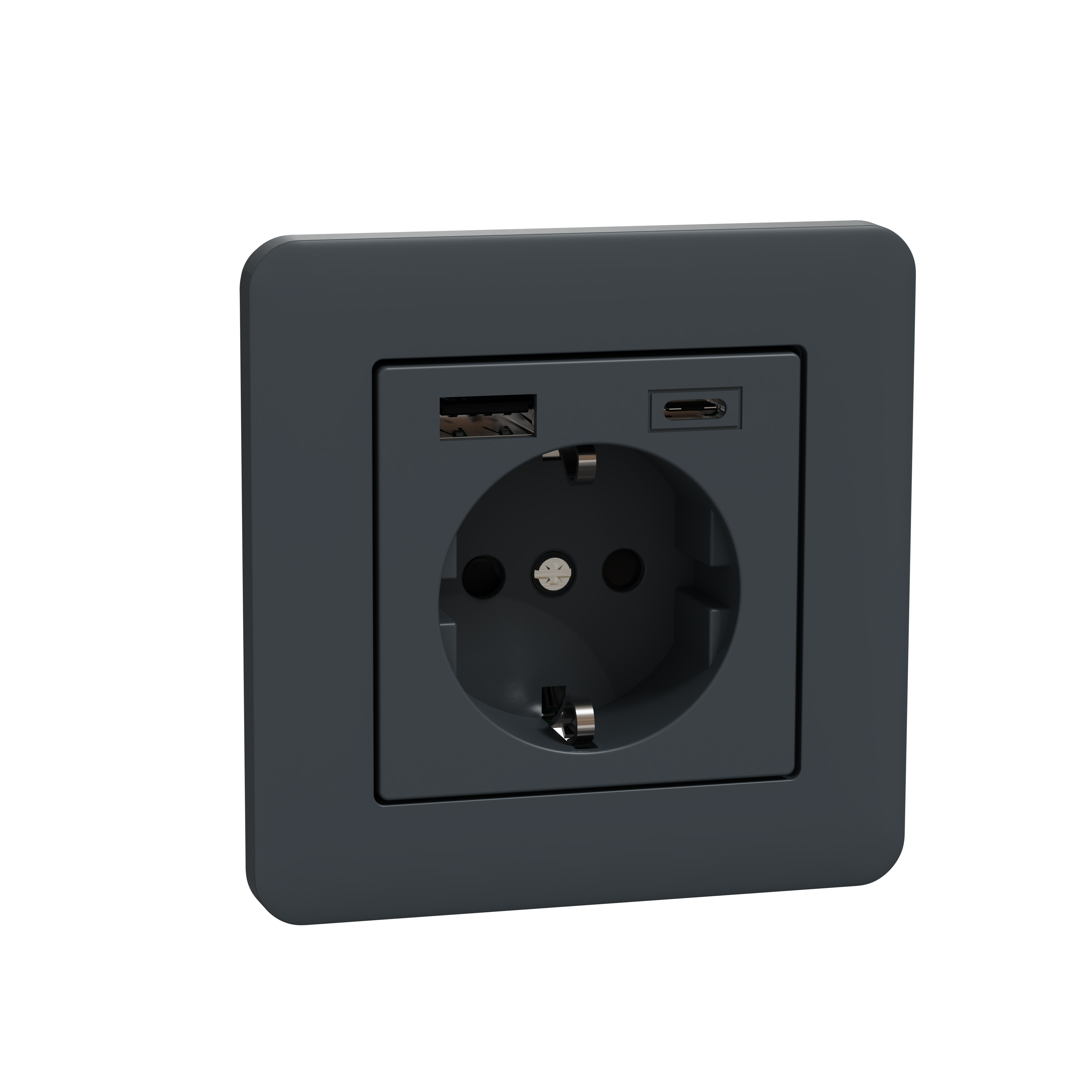 Schneider Electric WDE008471 Vägguttag 1-vägs Antracit