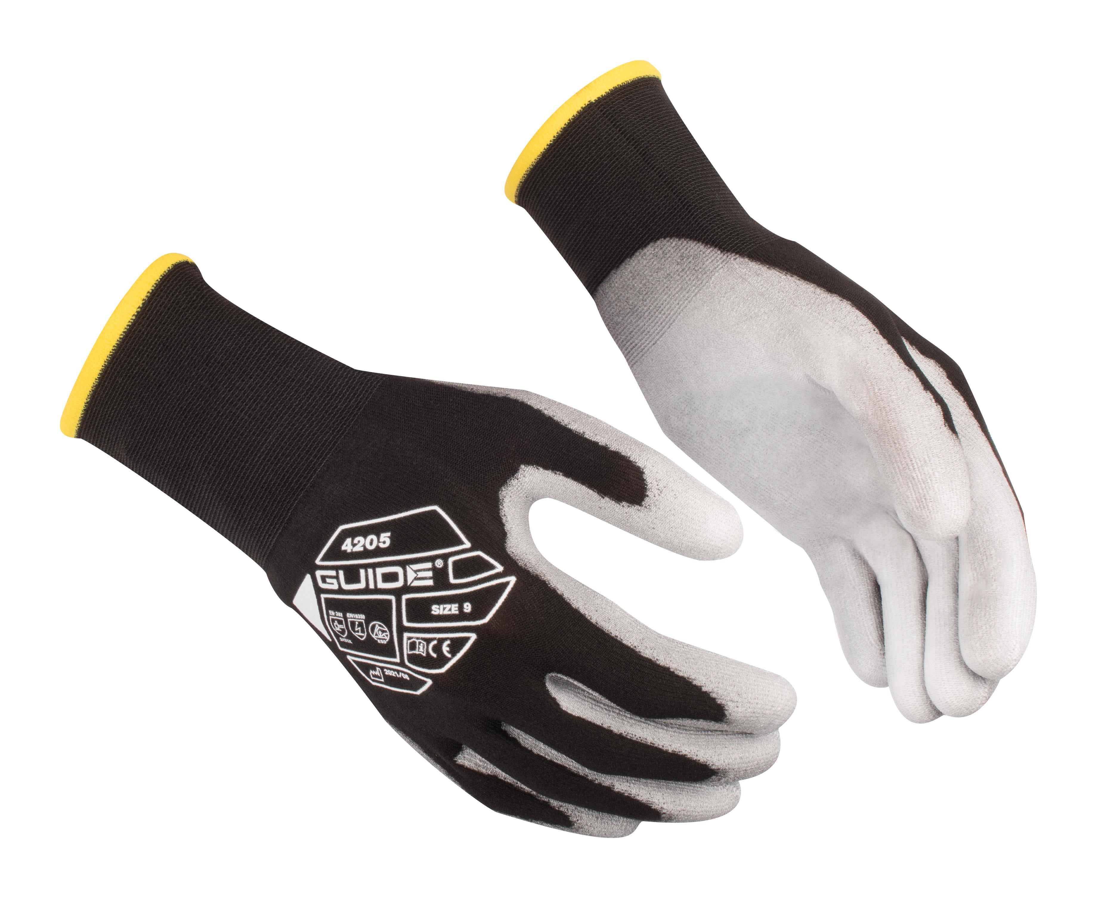 Guide Gloves 4205 Handske nylon, ESD, antistatisk, touch 8