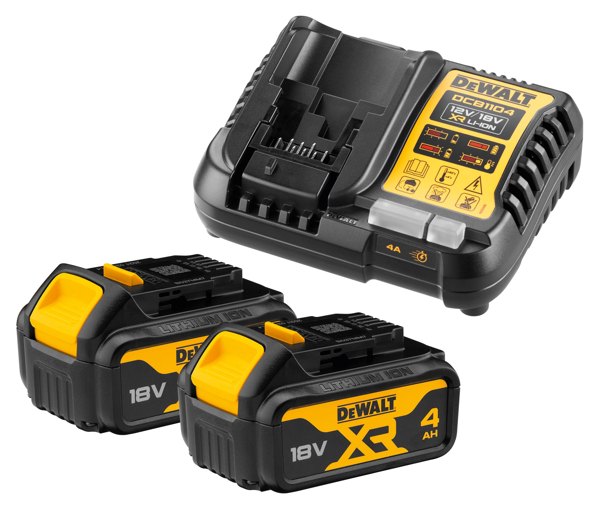 Dewalt DCB1104M2-QW Batterikit 2x 4.0 Ah batterier och laddare