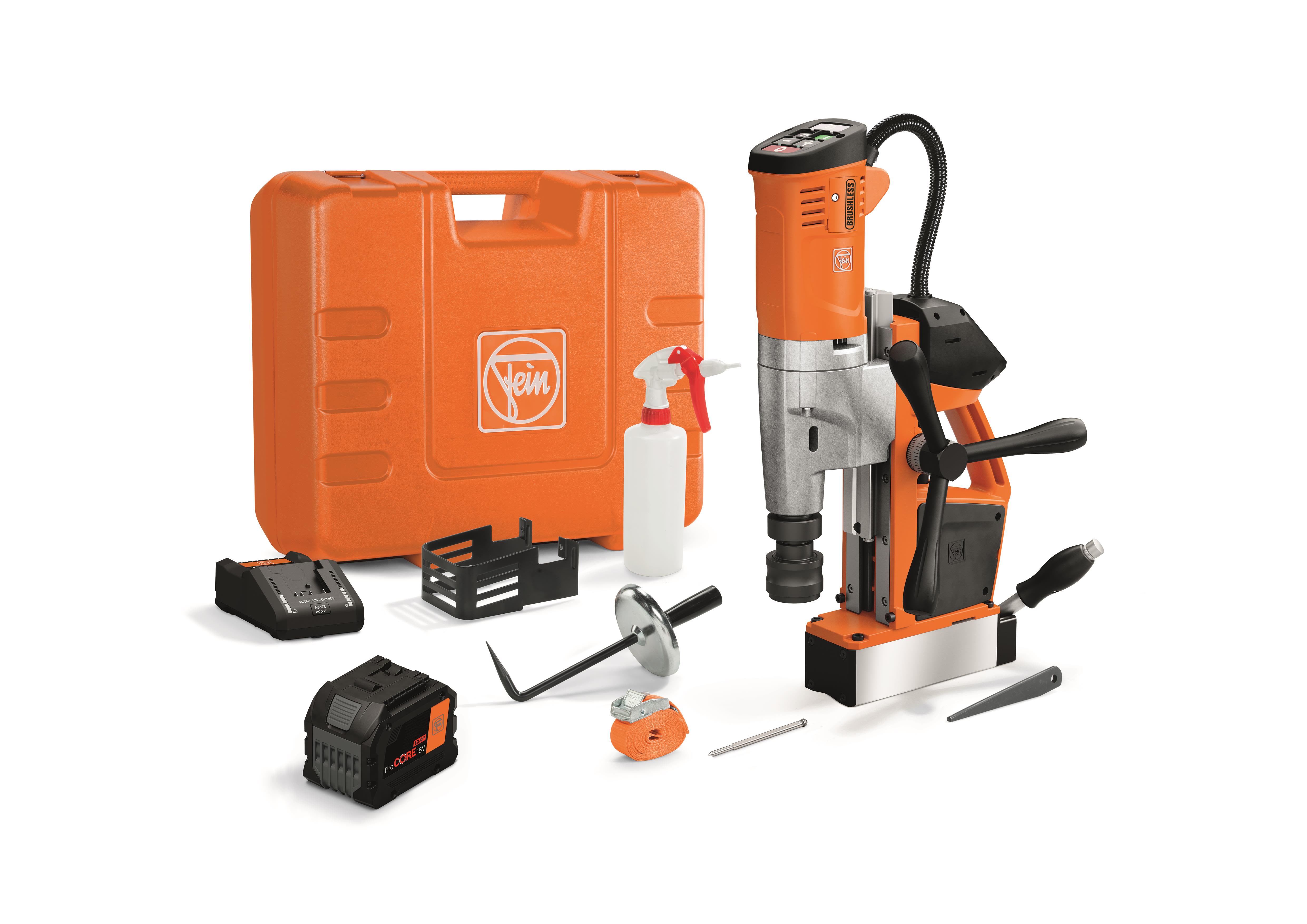 Fein AKBU 35 PMQW Magnetborrmaskin med batteri och laddare