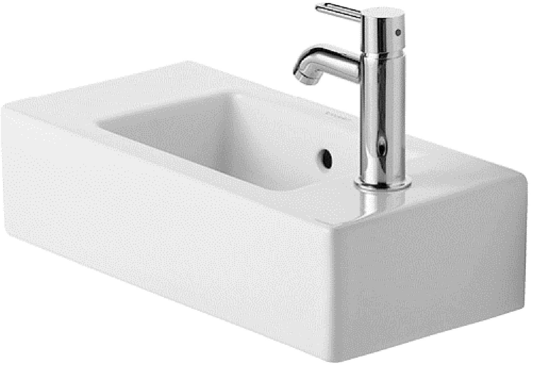 Duravit Vero Tvättställ 500x250, blandarhål höger