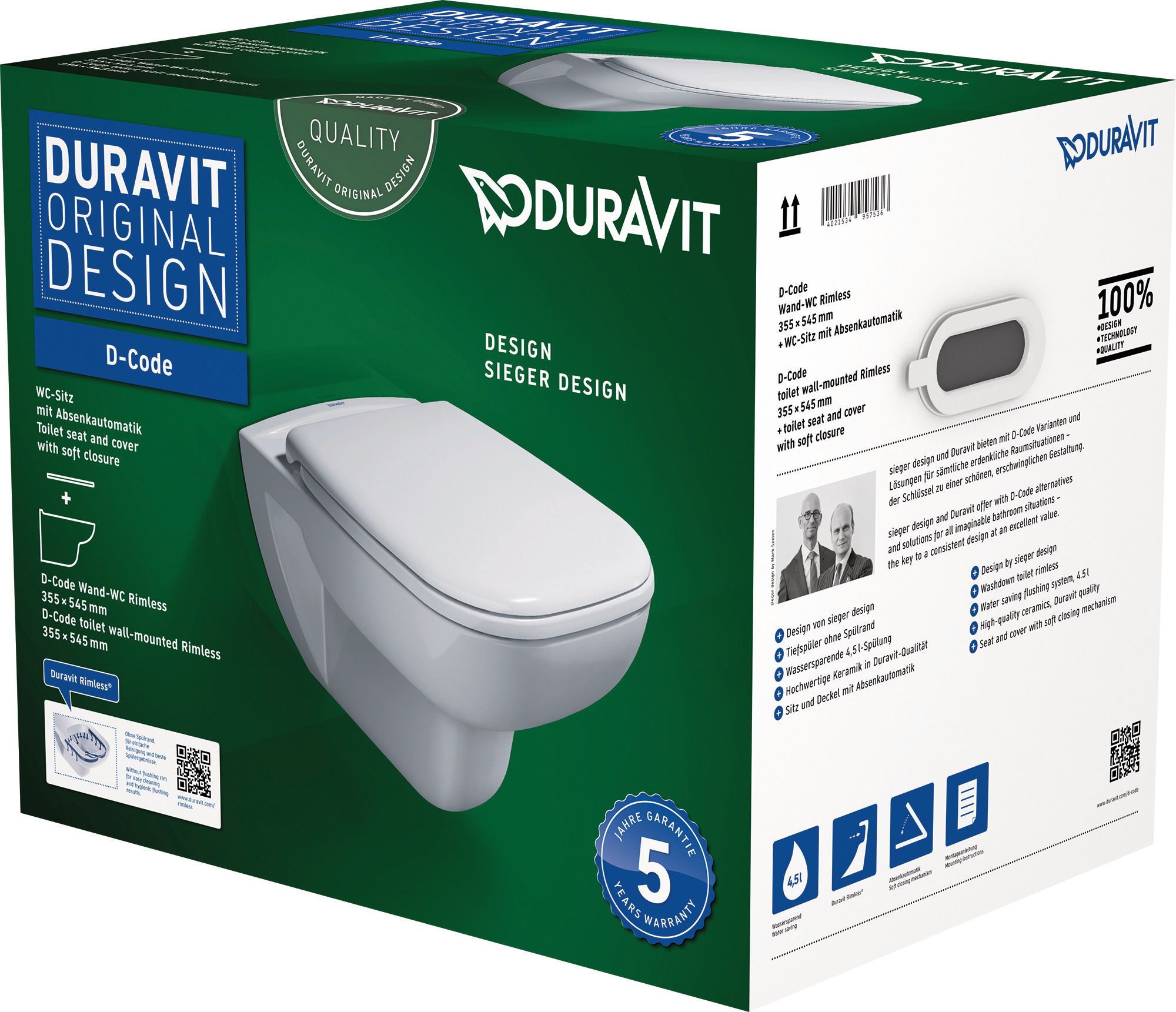 Duravit D-Code WC-skål med sits