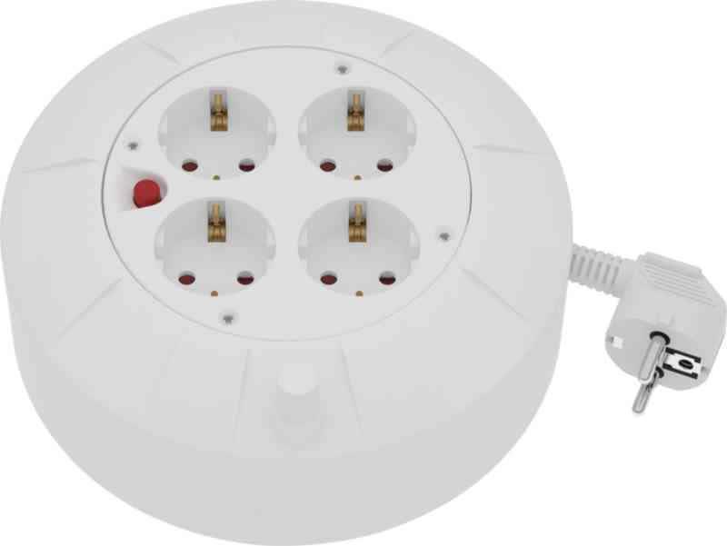 Gelia 09.0009205 Kabelrulle 4 uttag, 5 m kabel
