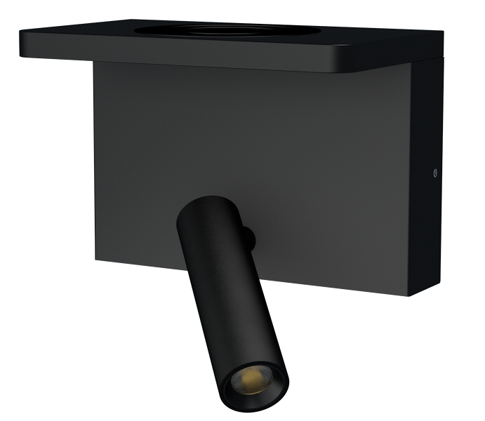 Aneta Lighting Bedside CHARGE 71278-15 Sänglampa 3 W LED, USB-A + USB-C, svart