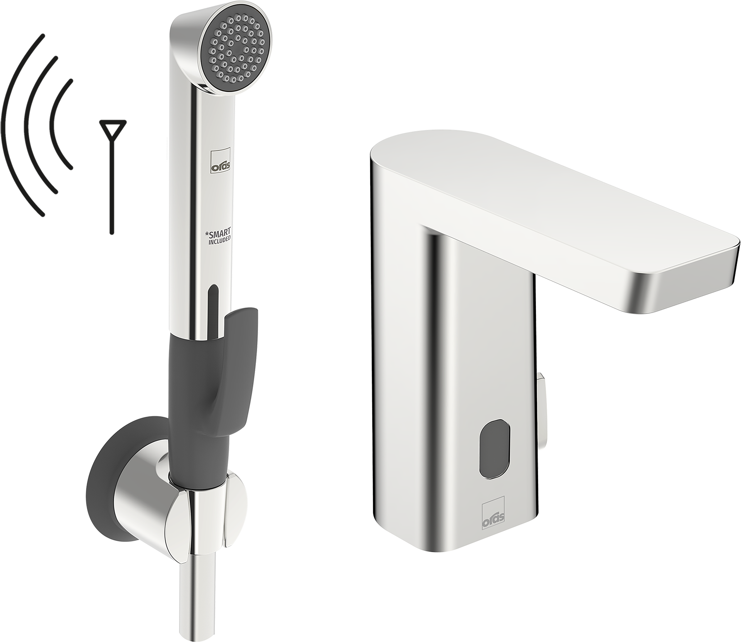 Oras Stela Safety 4826FTZ Servantkran berøringsfri, med hånddusj, Bluetooth Netttilkoblet
