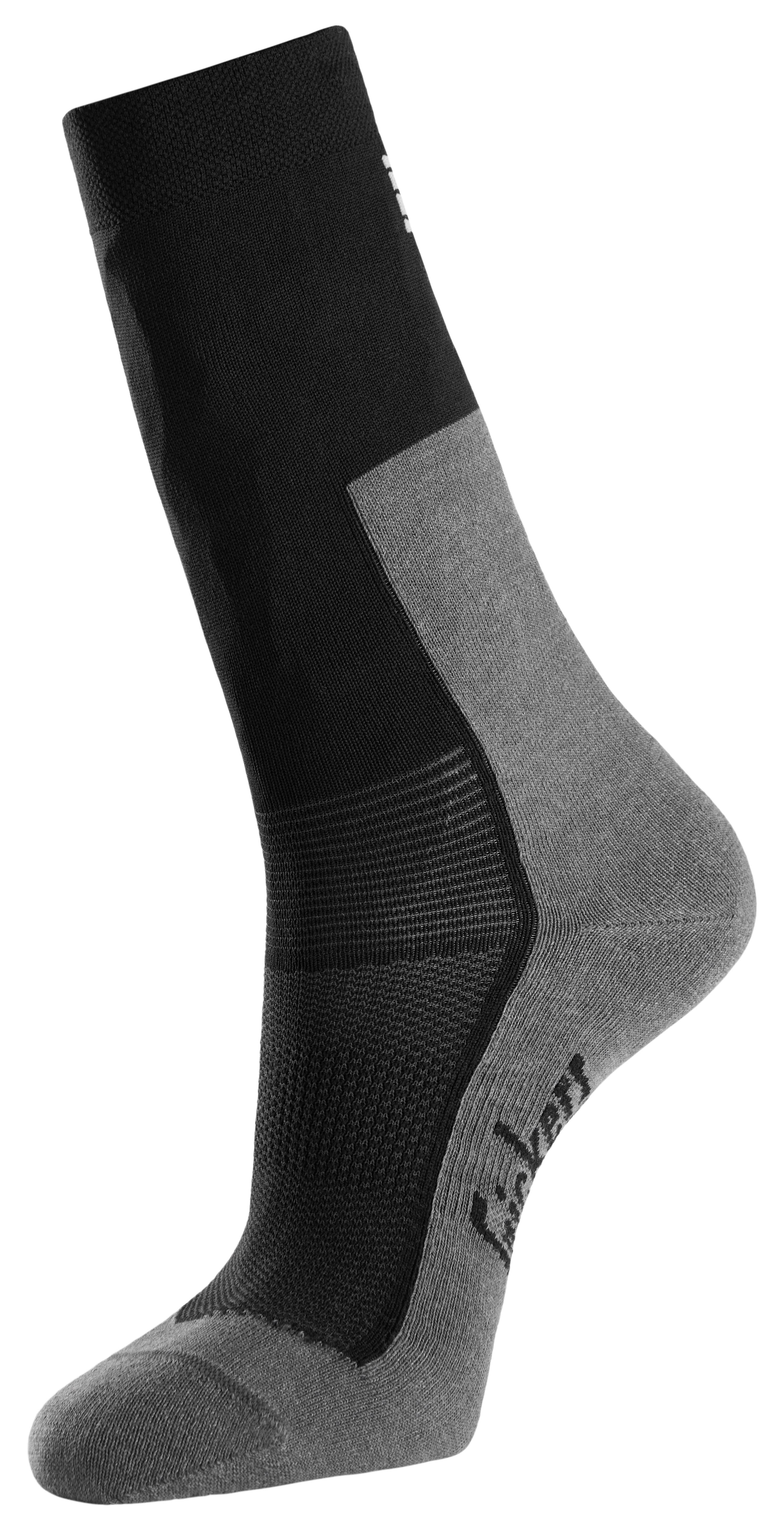 Snickers Workwear 9220-2804 Strumpa 2-pack, svart/grå 37-40