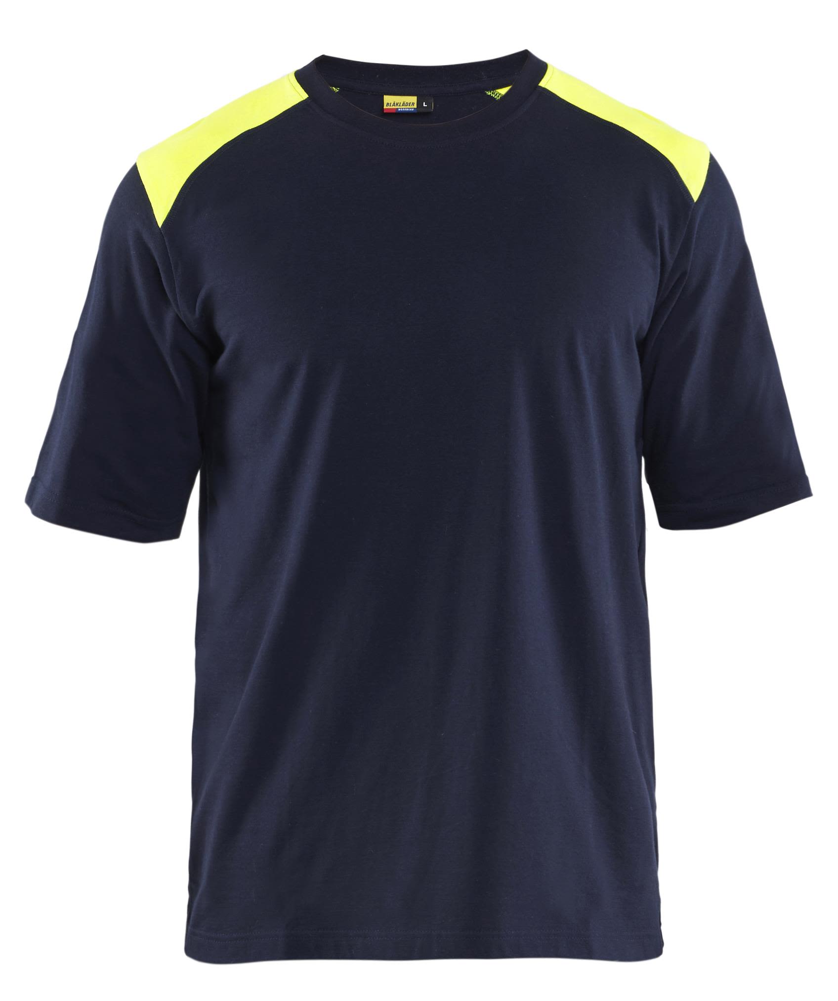 Blåkläder 347617378933XS T-shirt marinblå/gul, flamskydd XS