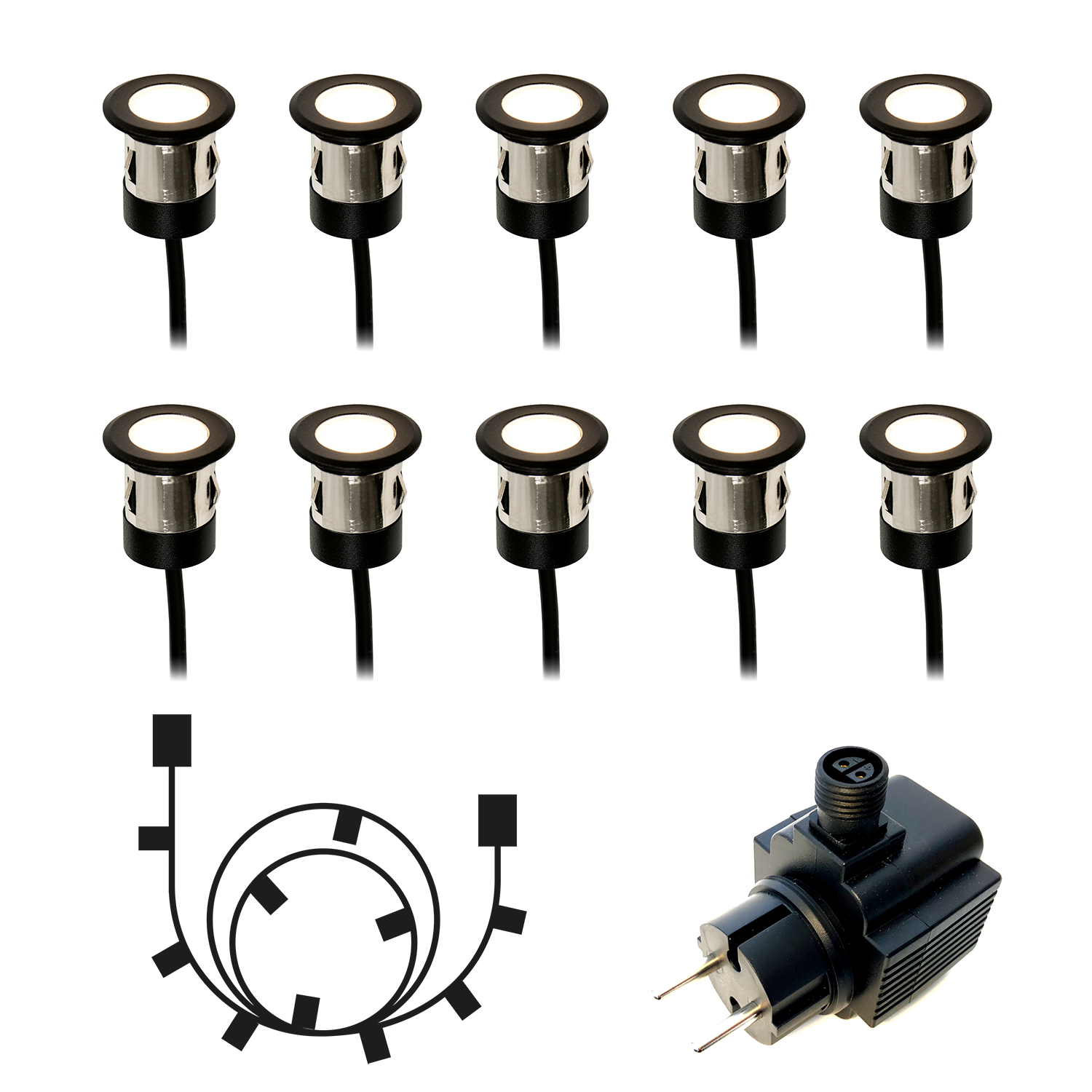 LightsOn Orion 5104 Decklight svart, 20 lm, 0,5 W 10-pack